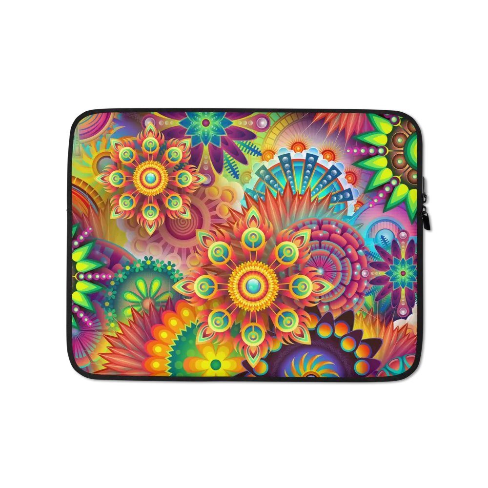 Symmetric Blooms 13 & 15 Inch Laptop Sleeve - Elegant Floral Protection for Your Laptop product image (1)