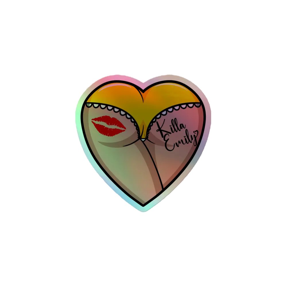 YELLOW HEART BUTT STICKER product image (1)