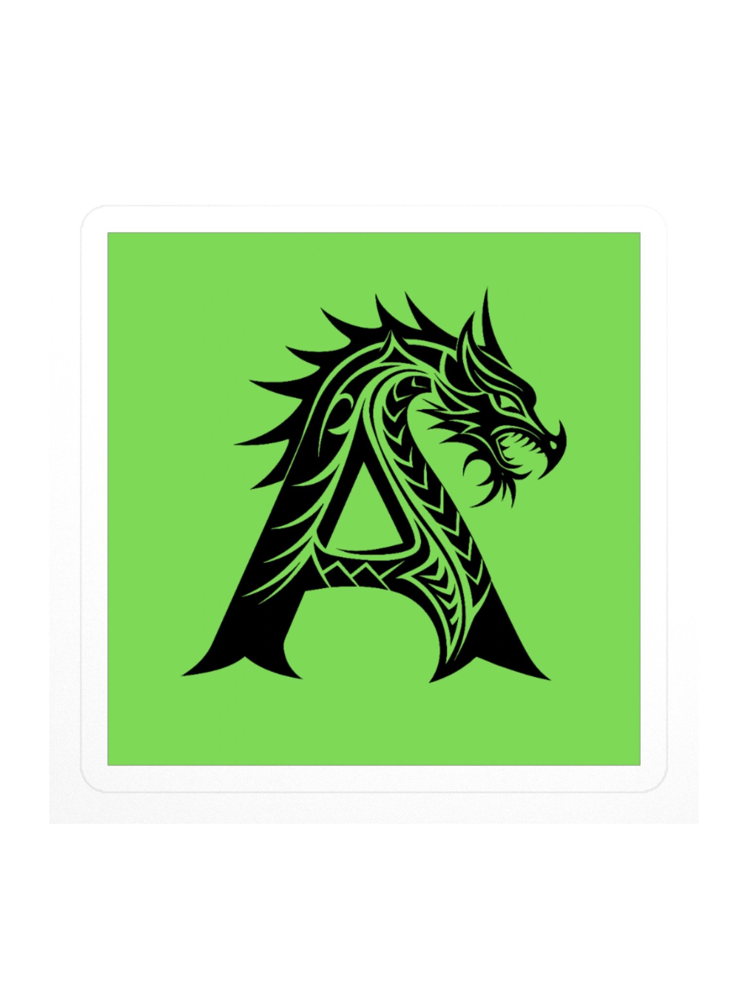 Dragon Letter A Sticker — Monogram Initial A with Dragon Silhouette product image (1)