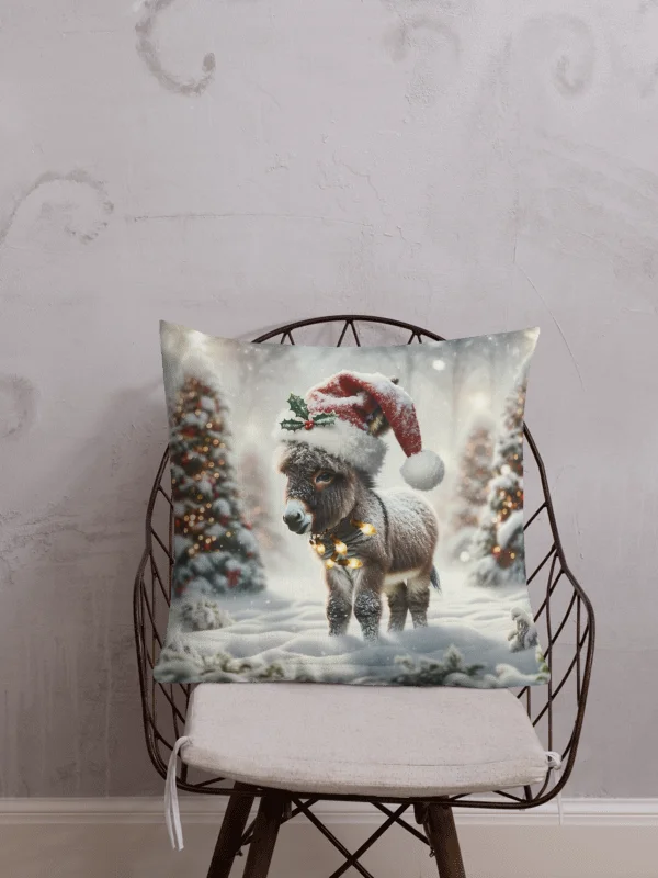 Festive Donkey Wonderland Premium Pillow product image (1)