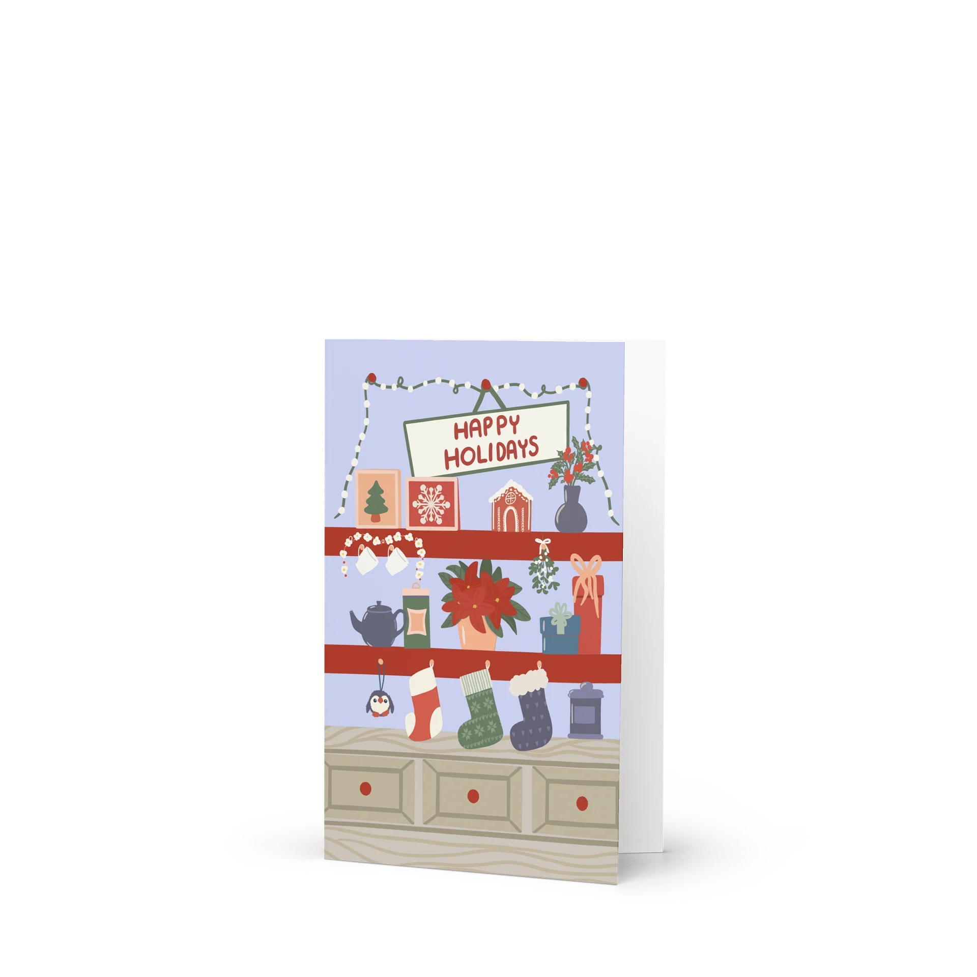 Happy Holidays Vintage Stockings and Shelves product image (1)
