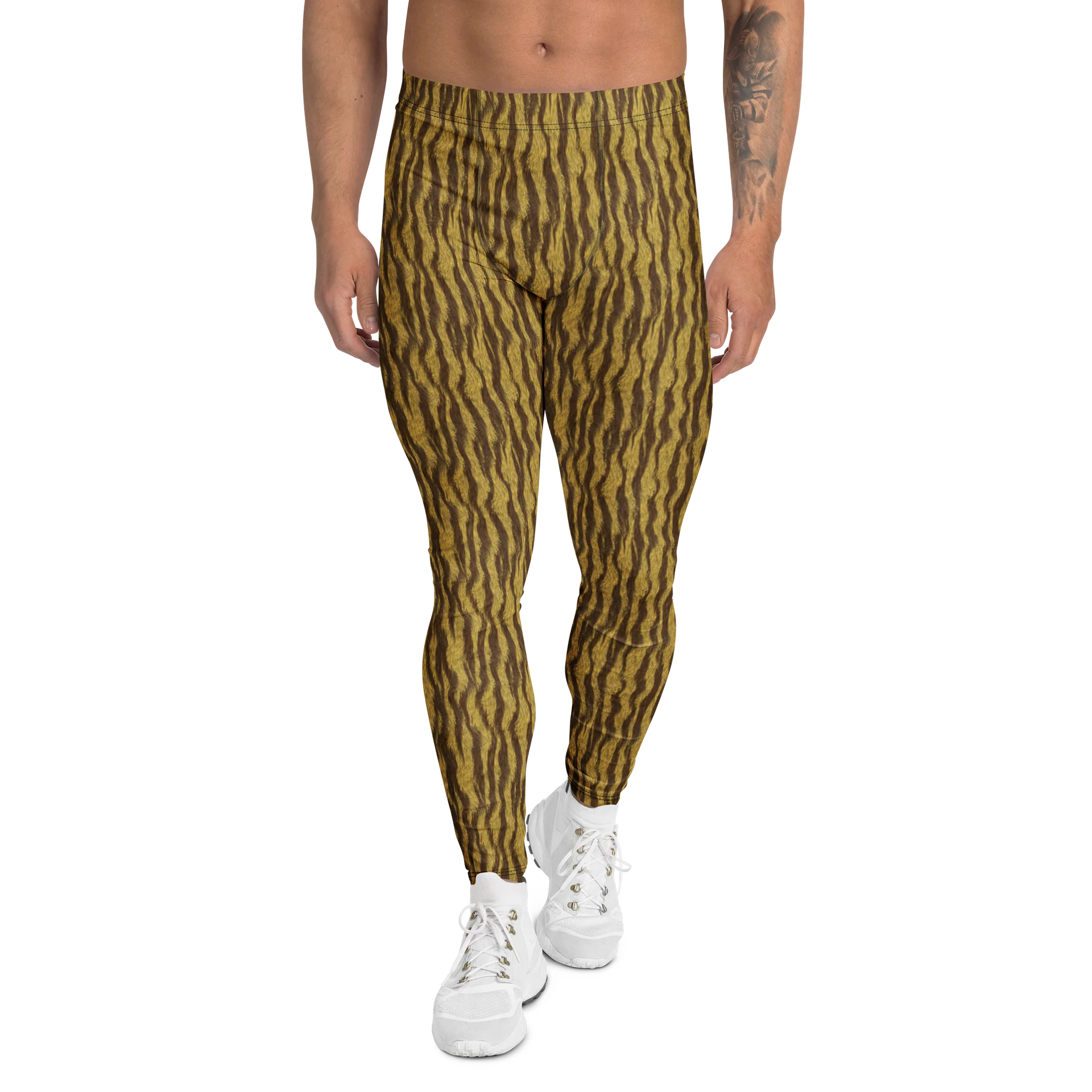 Bold Men's Leggings with Golden Brown Fur Print product image (1)