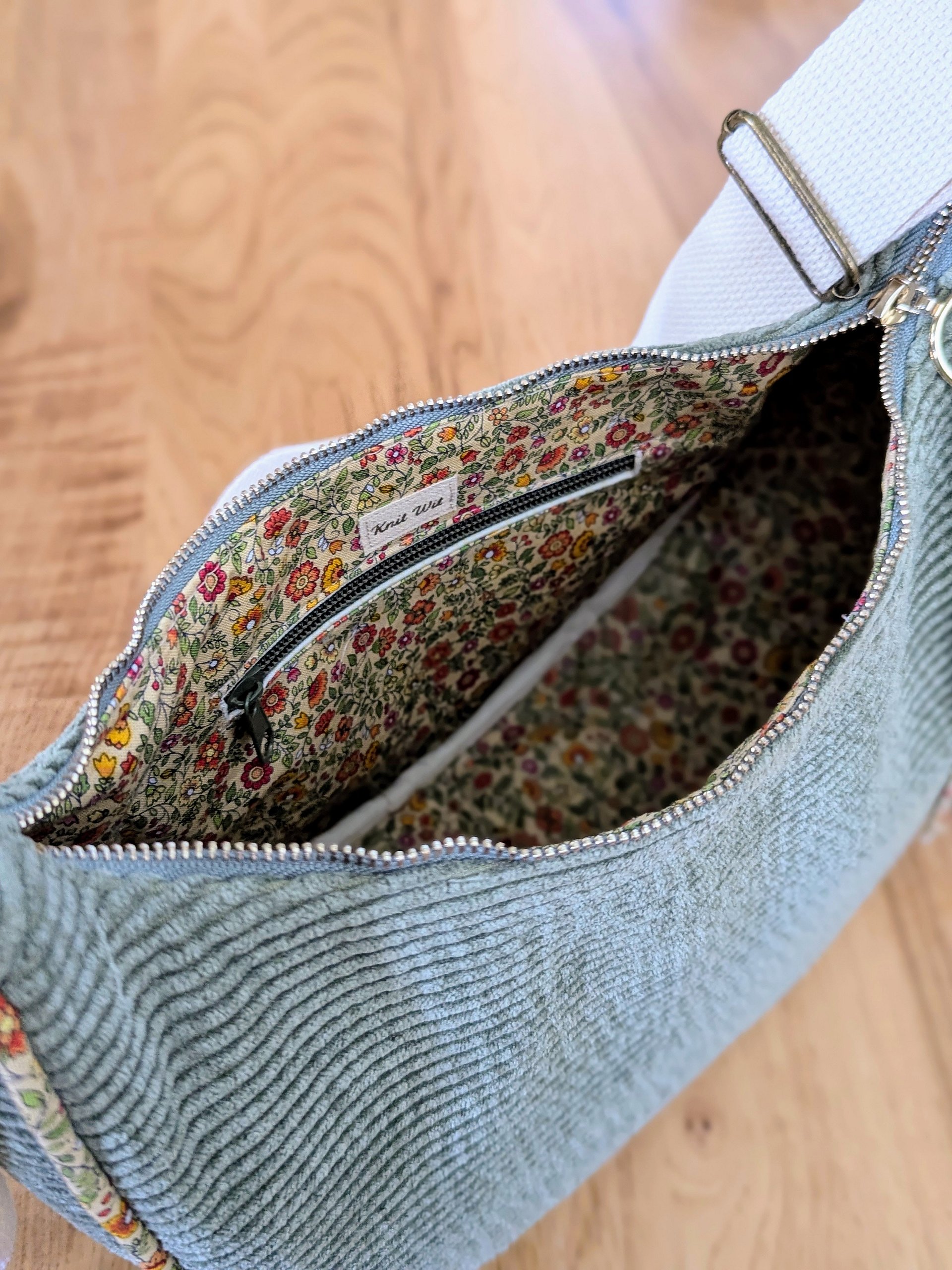 Corduroy Floral Crescent Bag product image (2)