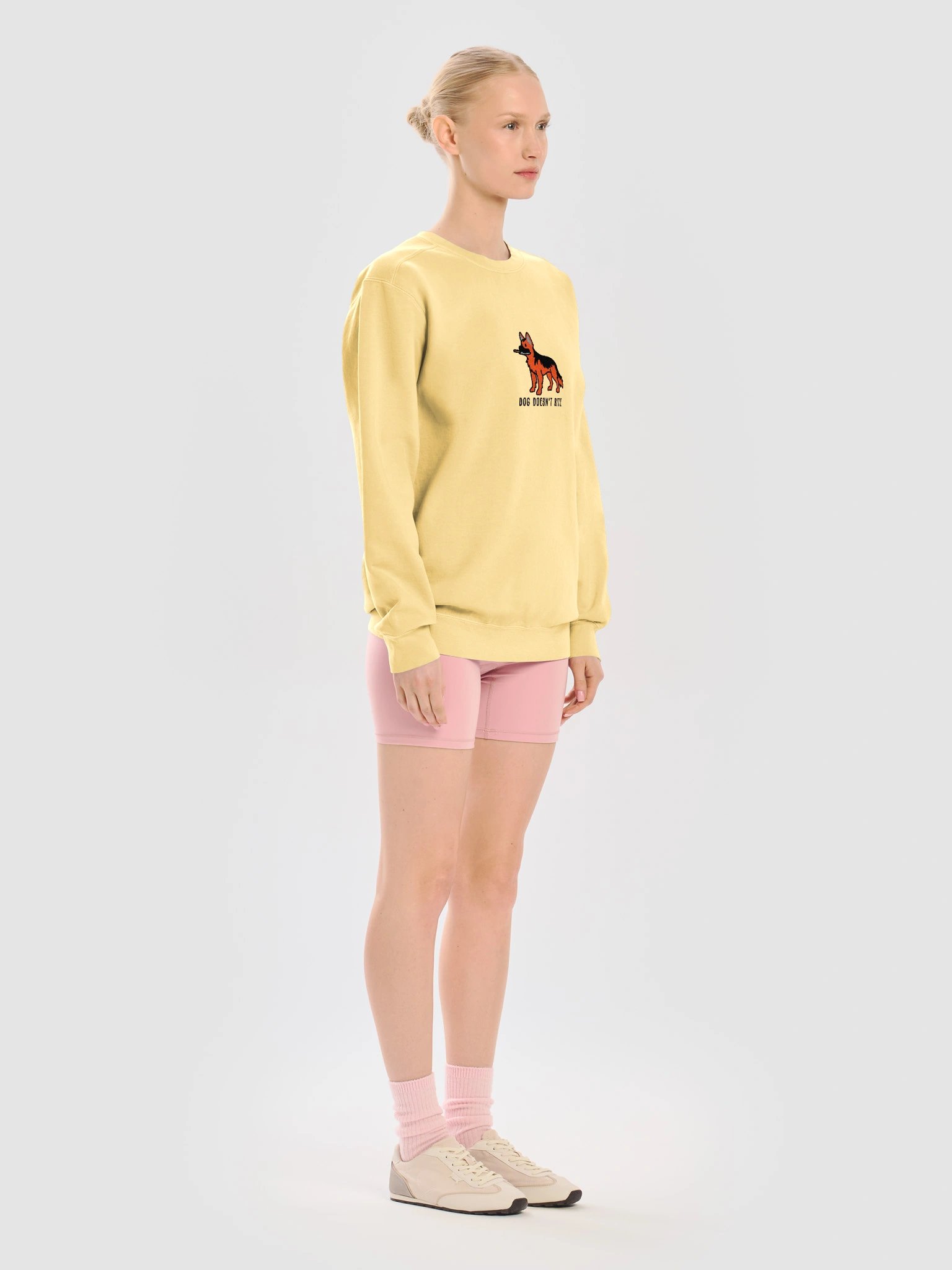 Dog Doesn't Bite Funny Chibi-Style Embroidered Premium Sweatshirt for German Shepherd(Red) Owners product image (47)