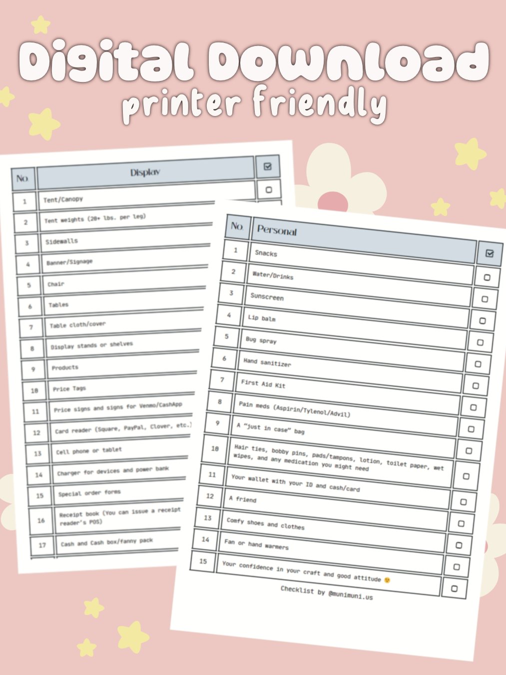 Vendor Checklist (digital download) product image (2)