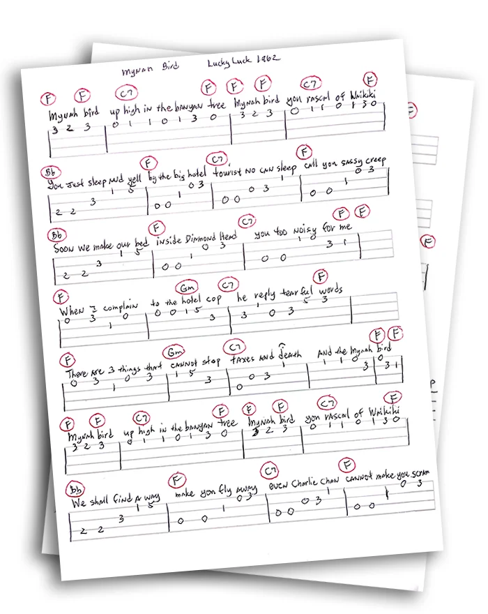 Mynah Bird - Handwritten Tab for Ukulele product image (1)