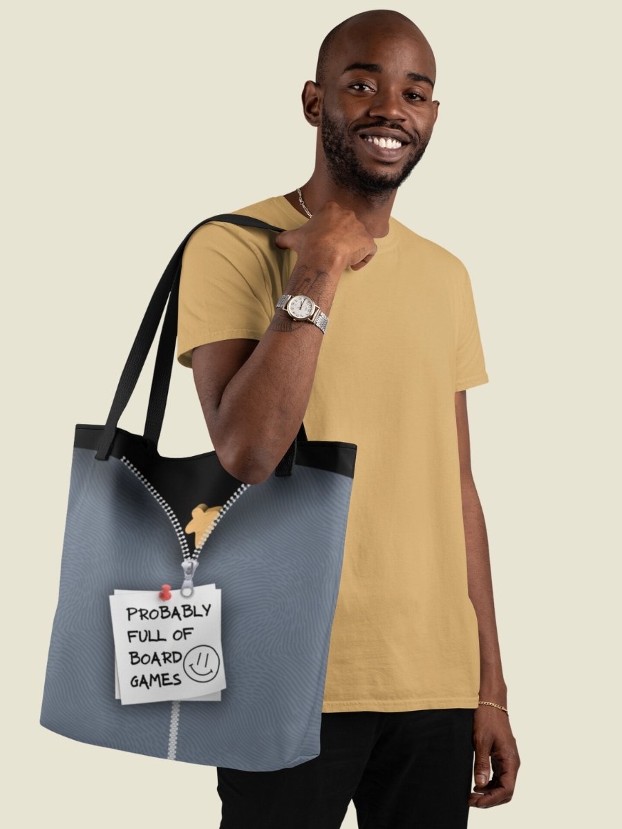 3D Peeking Meeple Shoulder Tote Bag for Board Gamers - Probably Full of Board Games product image (1)