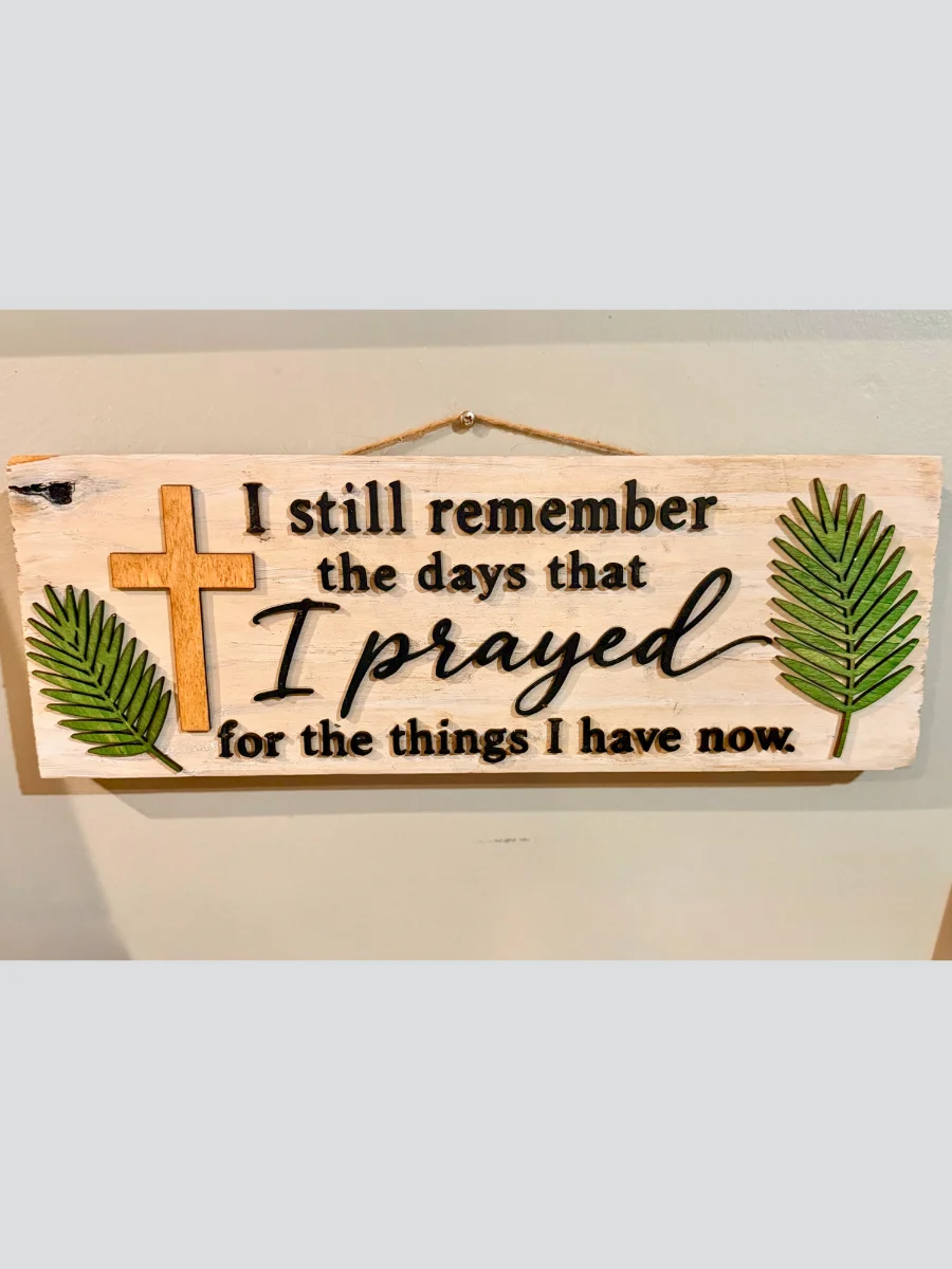 Christian-Faith Wood Sign - Prayed For The Things I Have Now product image (1)