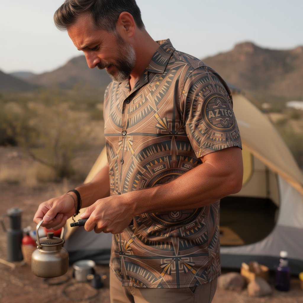 Aztec Ritual Shirt — Ancient Geometry 01 product image (4)