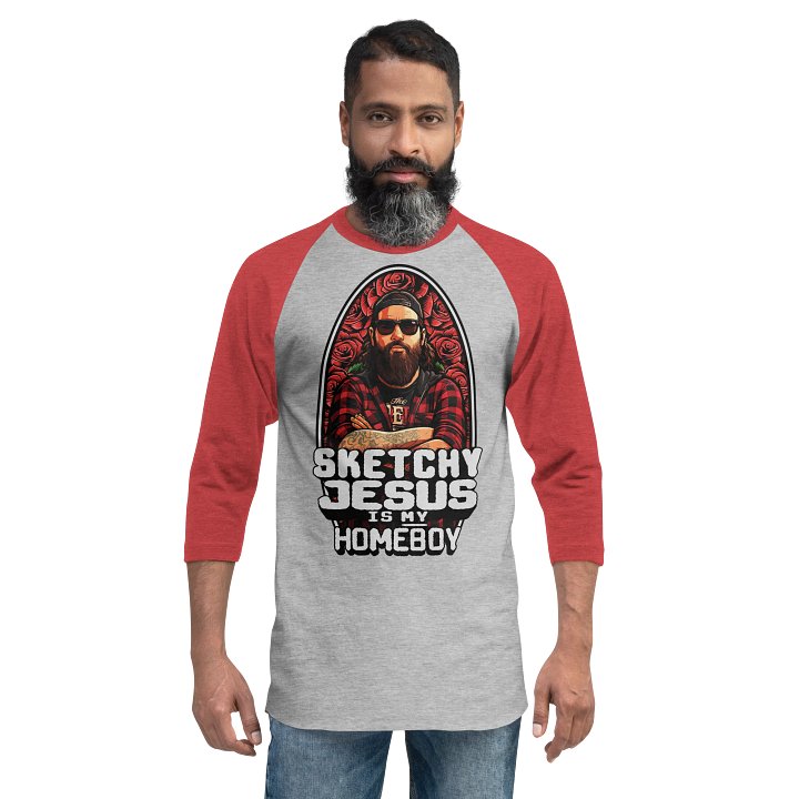 "Sketchy Jesus Is My Homeboy" Baseball Long Sleeve product image (1)