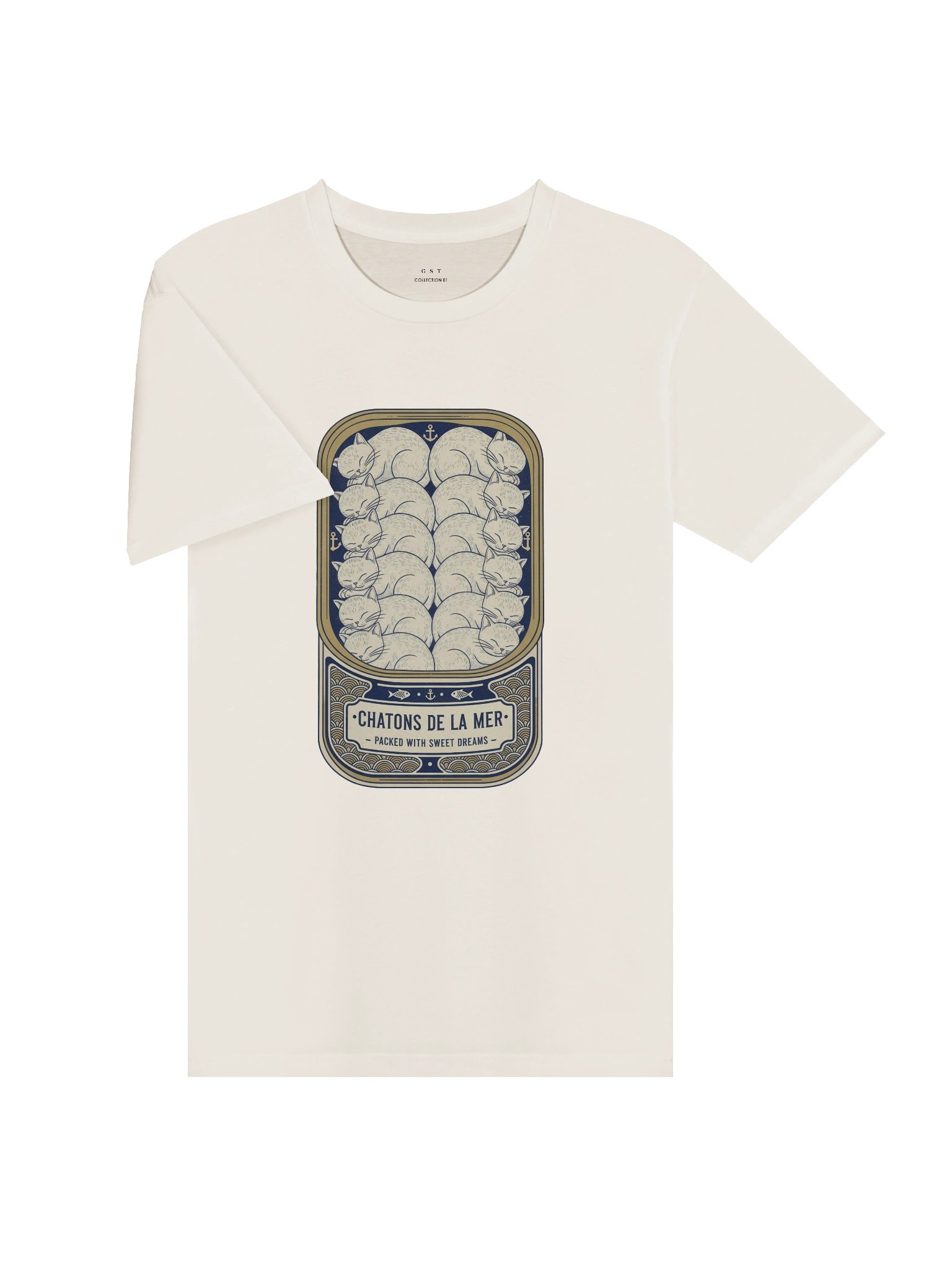 Chatons De La Mer (Sardine Tin) // Line art T-shirt product image (3)