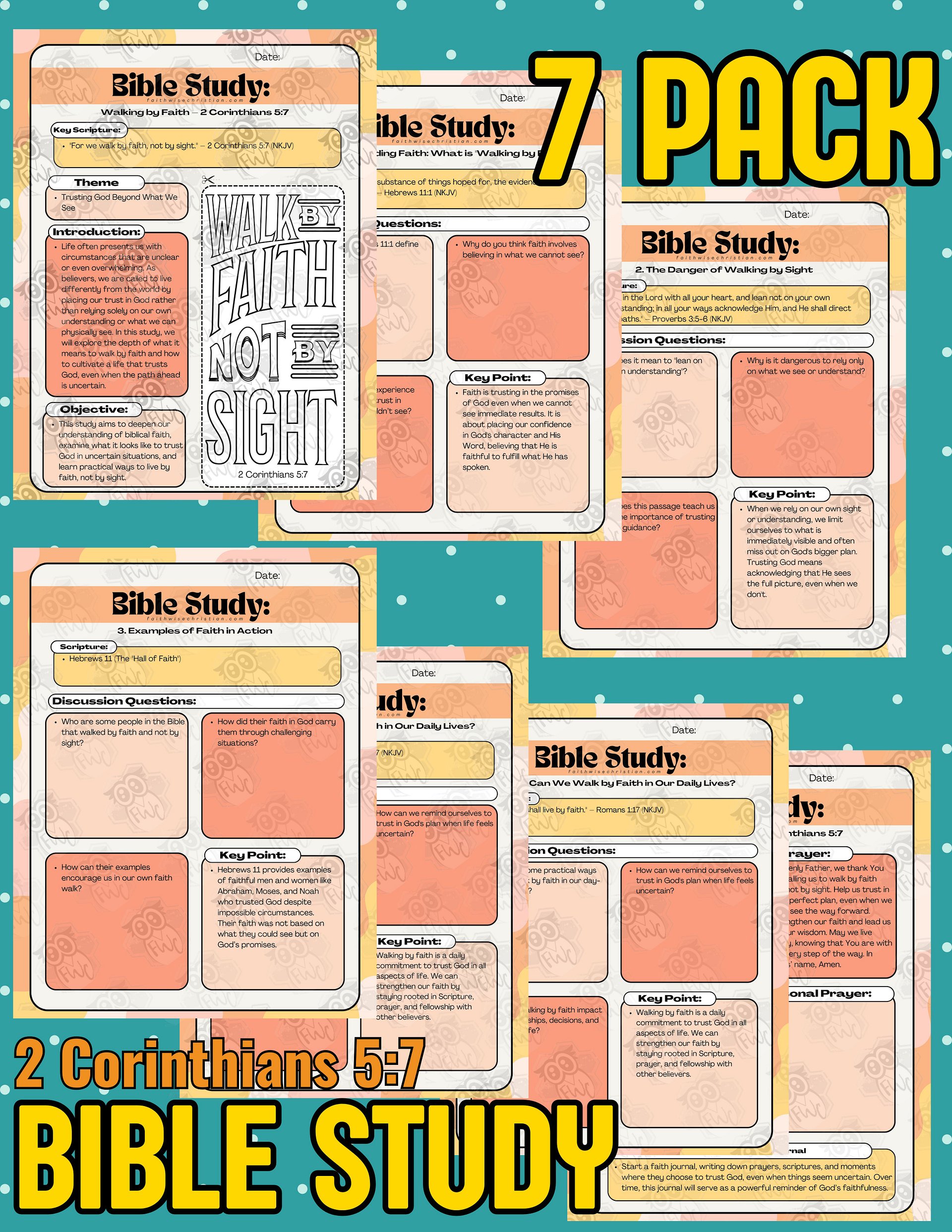 Walk By Faith Not By Sight- 2 Corinthians 5:7 Bible Study product image (1)