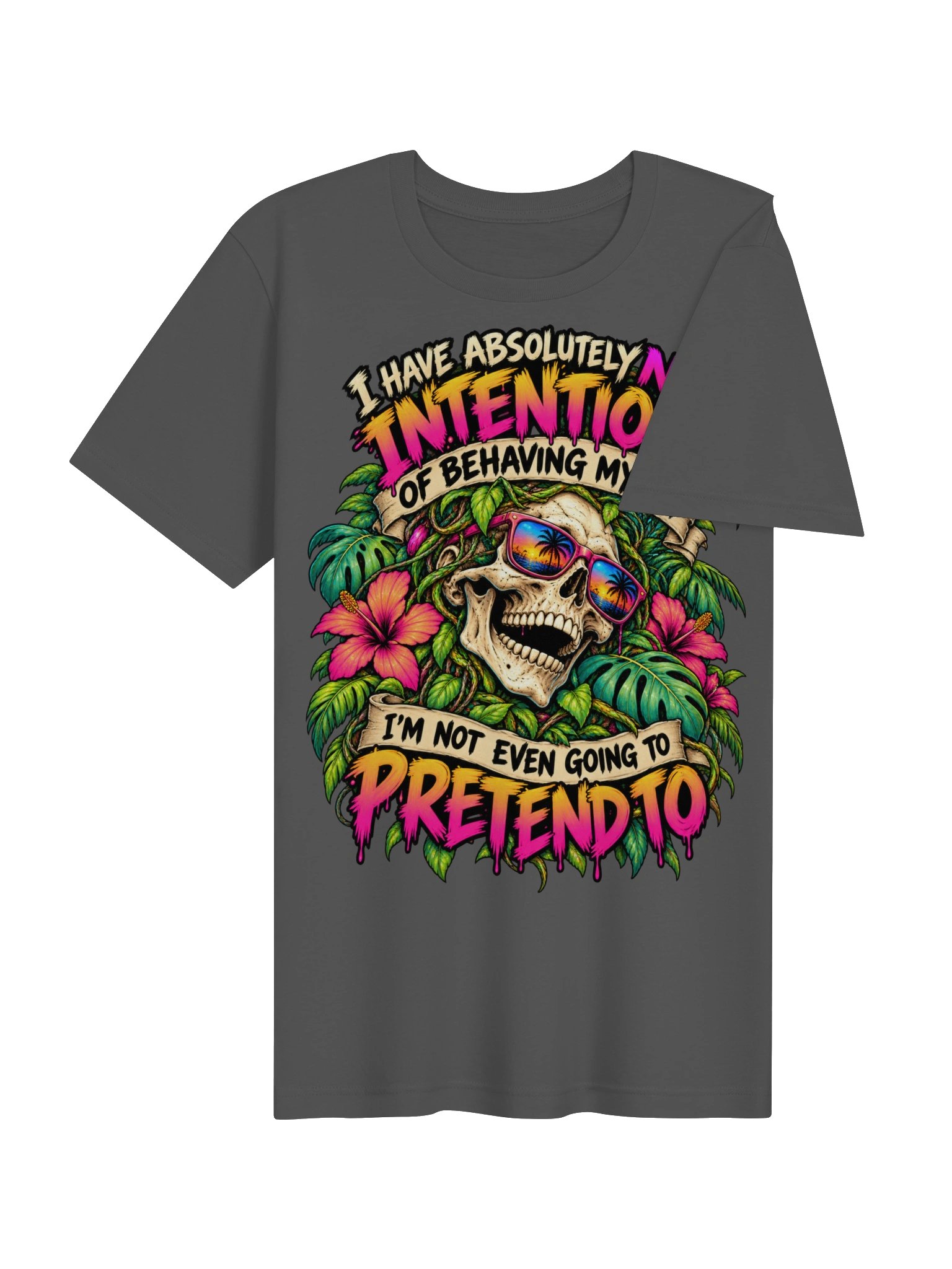 No Intention of Behaving Skull Tropical Tee product image (8)