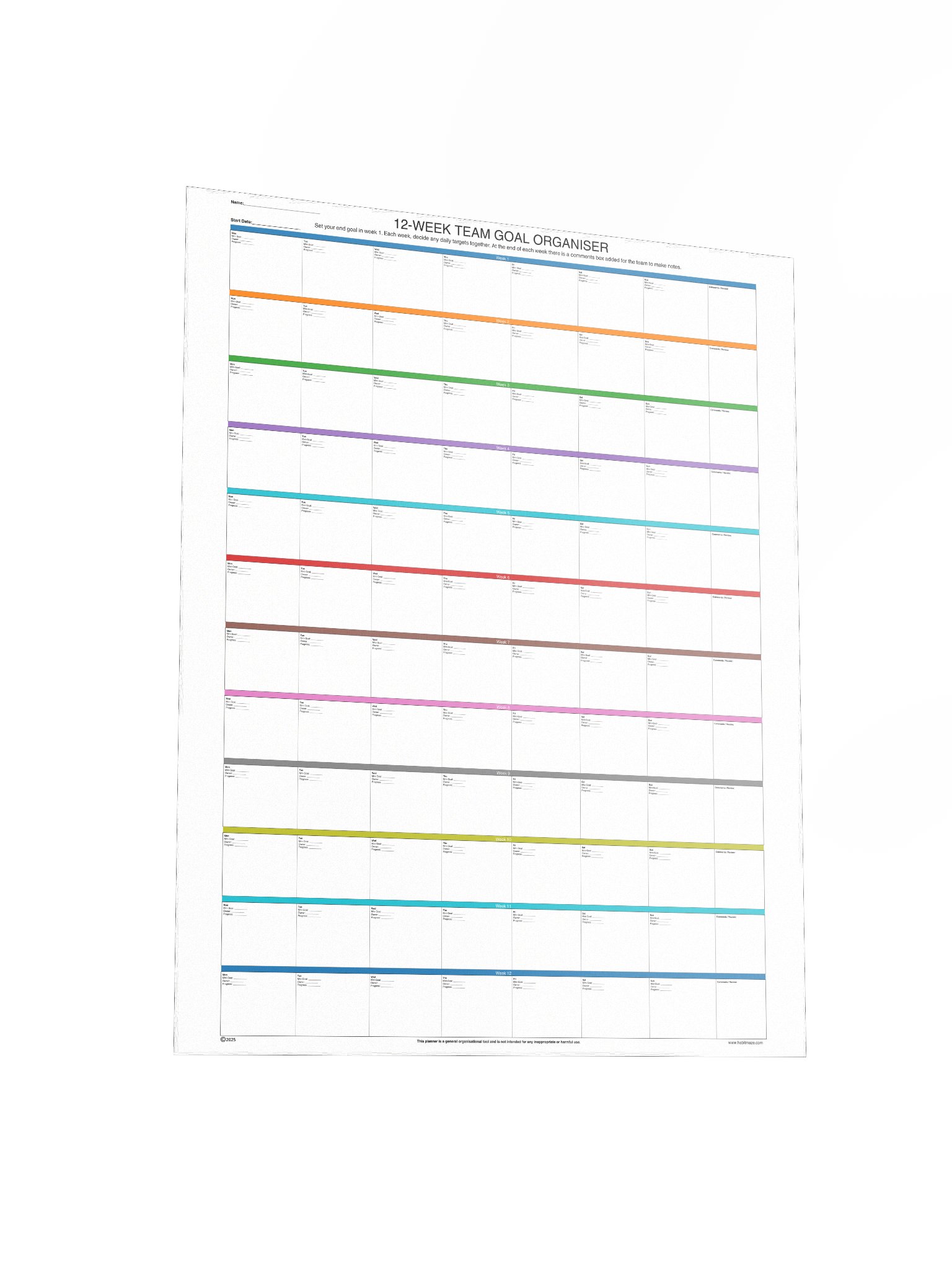 Team Goal Organiser 12 Week product image (4)