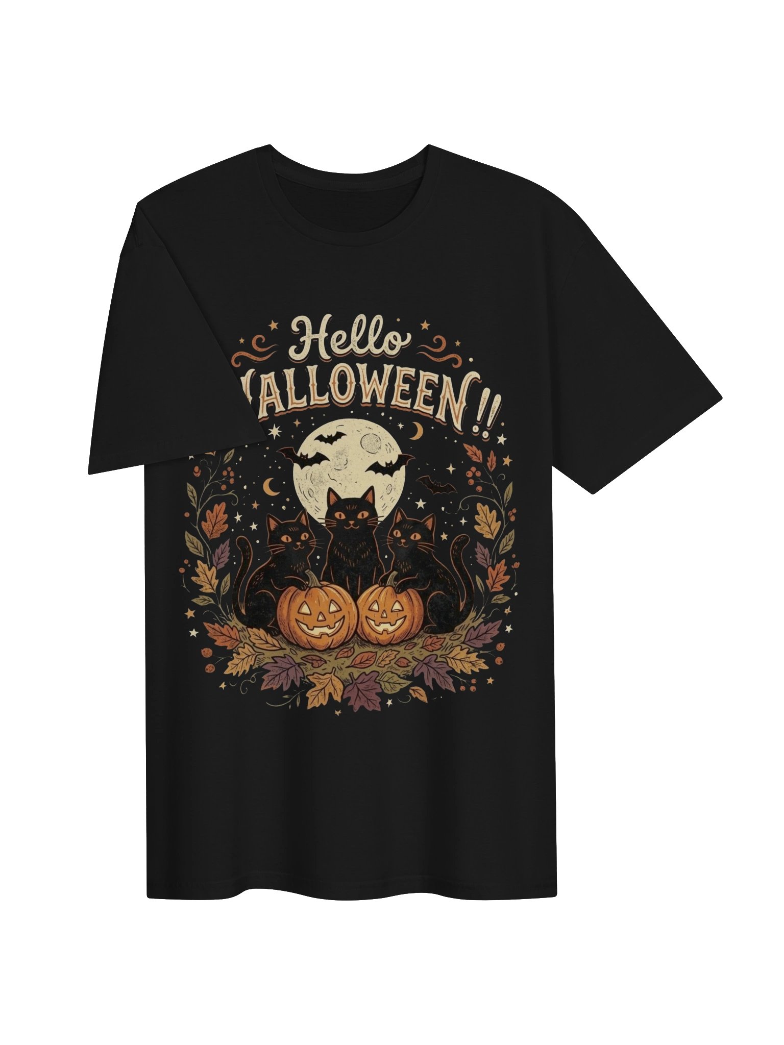 Black Cats & Pumpkins Halloween T-Shirt product image (16)
