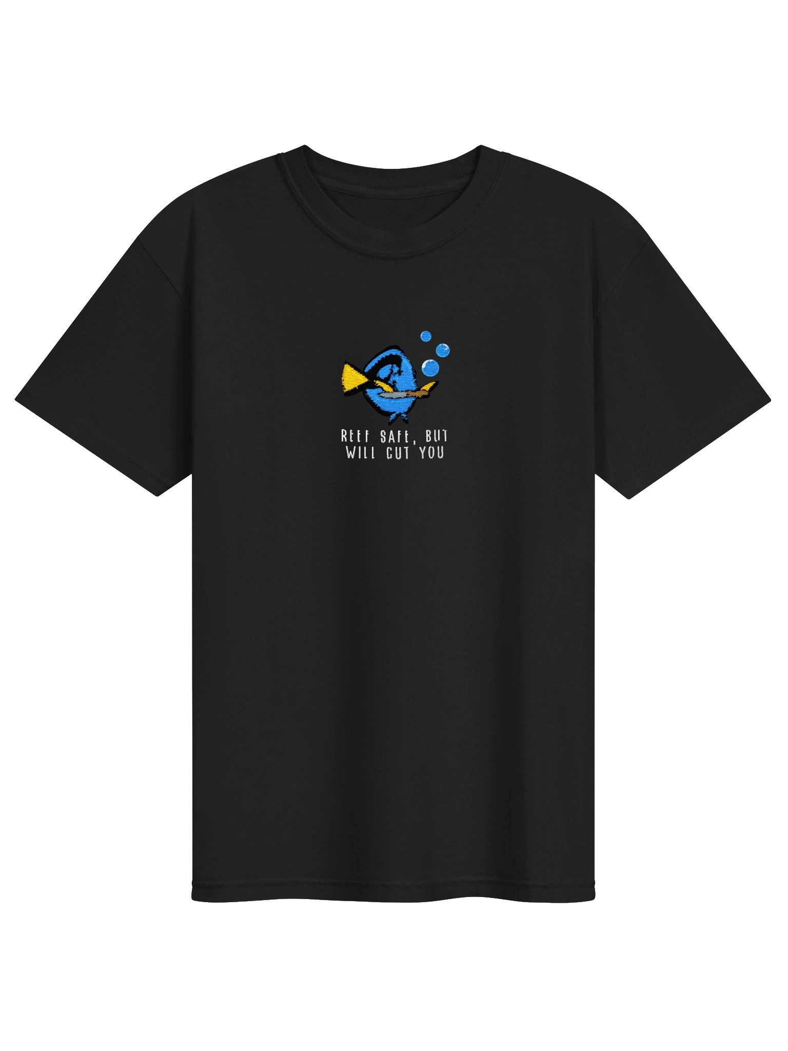 Angry Blue Tang Embroidered Premium Shirt | Saltwater Reef Aquarium Fish & Marine Life Apparel product image (5)