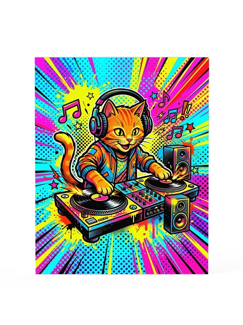 DJ Orange Cat Poster