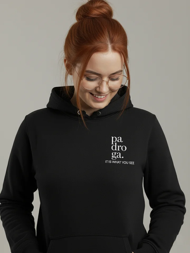 padroga. black hoodie vertical logo product image (2)