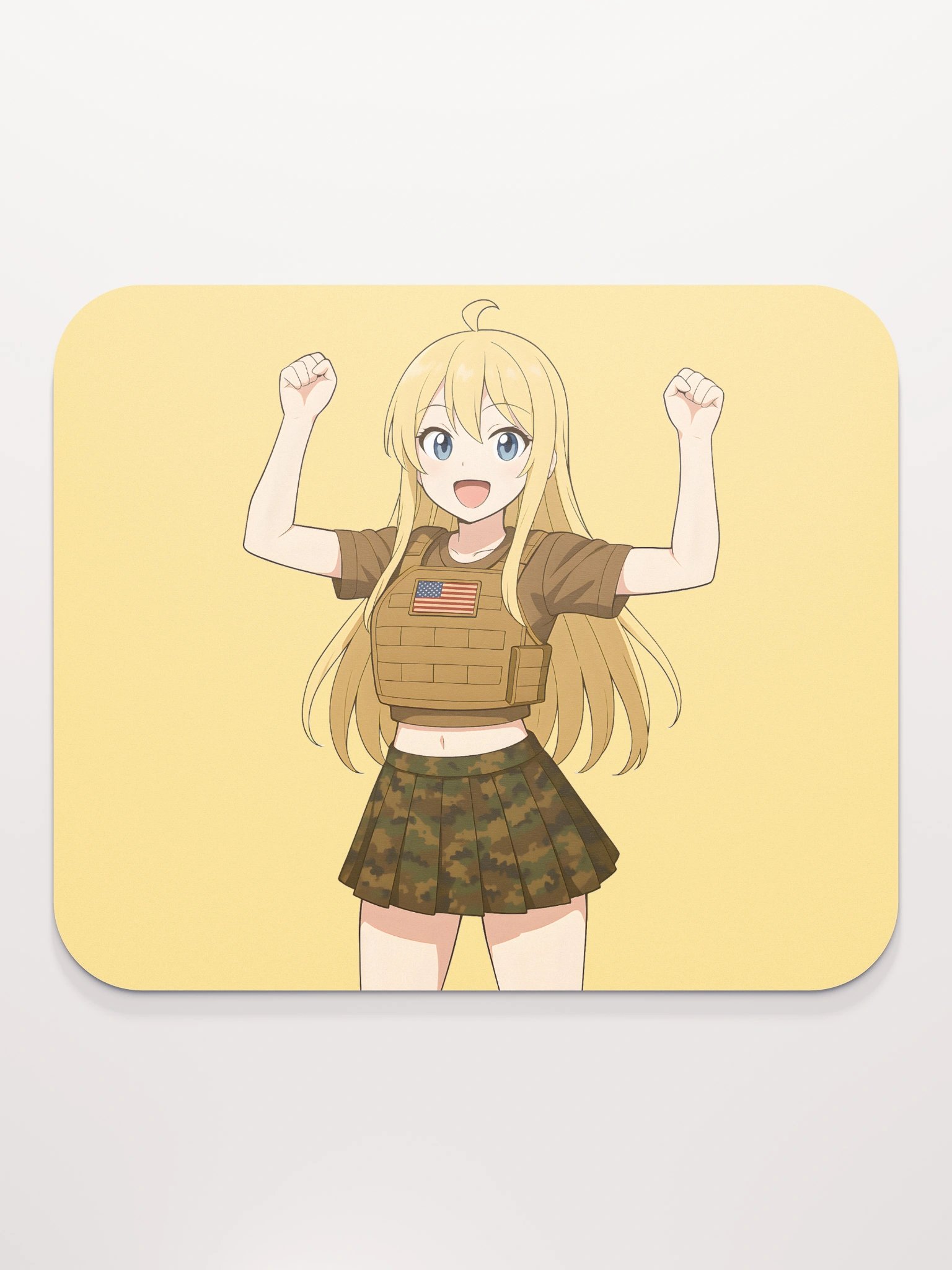 Blonde Tactical Anime Girl Mousepad product image (1)