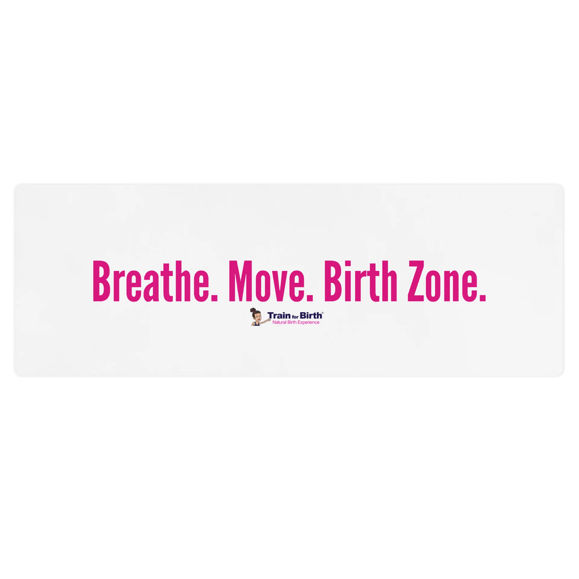 Train for Birth® Breath Move Birth Zone White/Pink Yoga Mat product image (1)