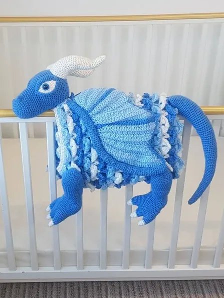 Ice Dragon Crochet Baby Blanket Pattern - Amigurumi Toy PDF Pattern - Crafting Happiness product image (2)
