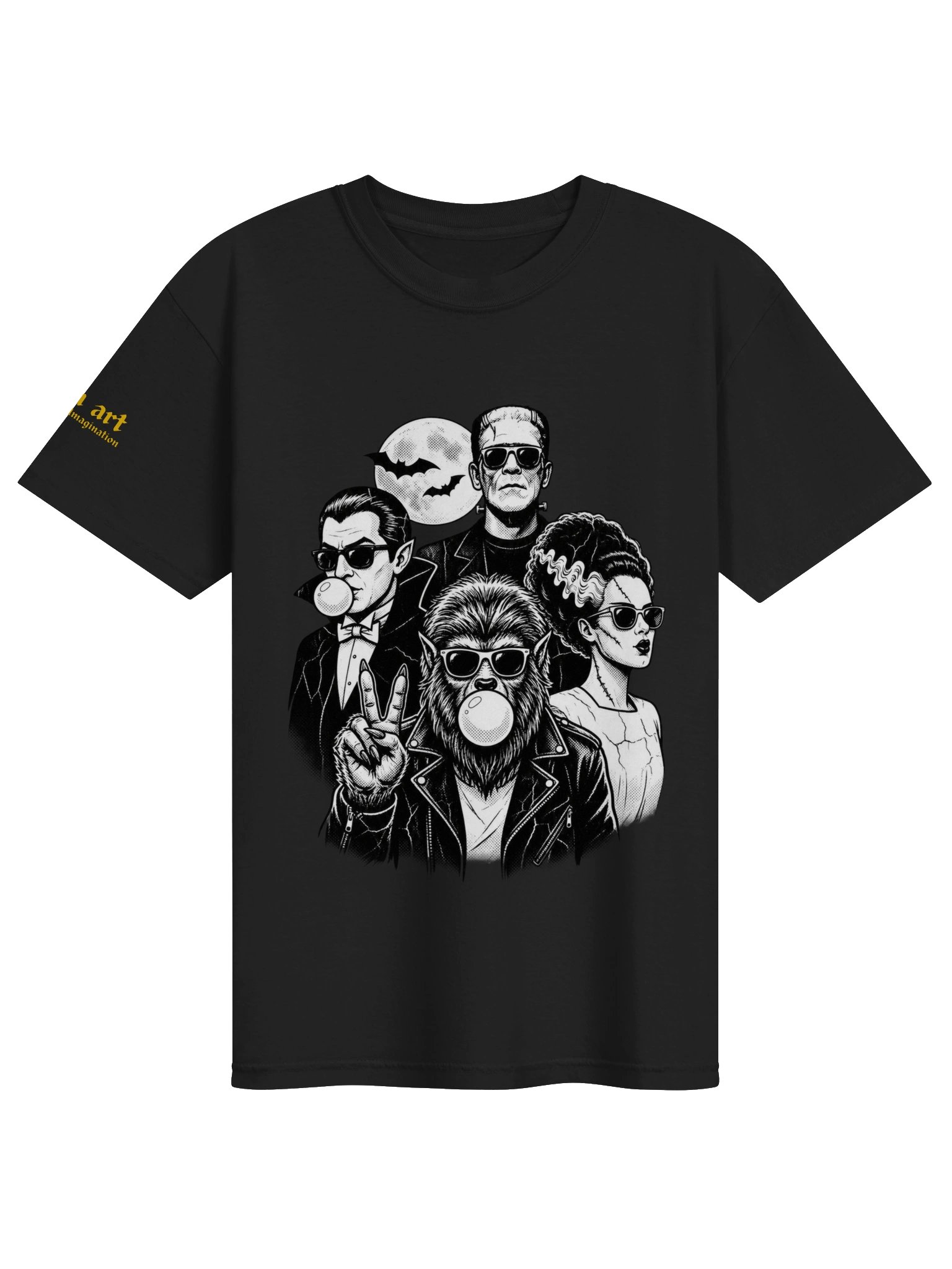 Classic Monsters Squad T-Shirt | Cool Retro Dracula Frankenstein & Wolfman Graphic Tee product image (2)