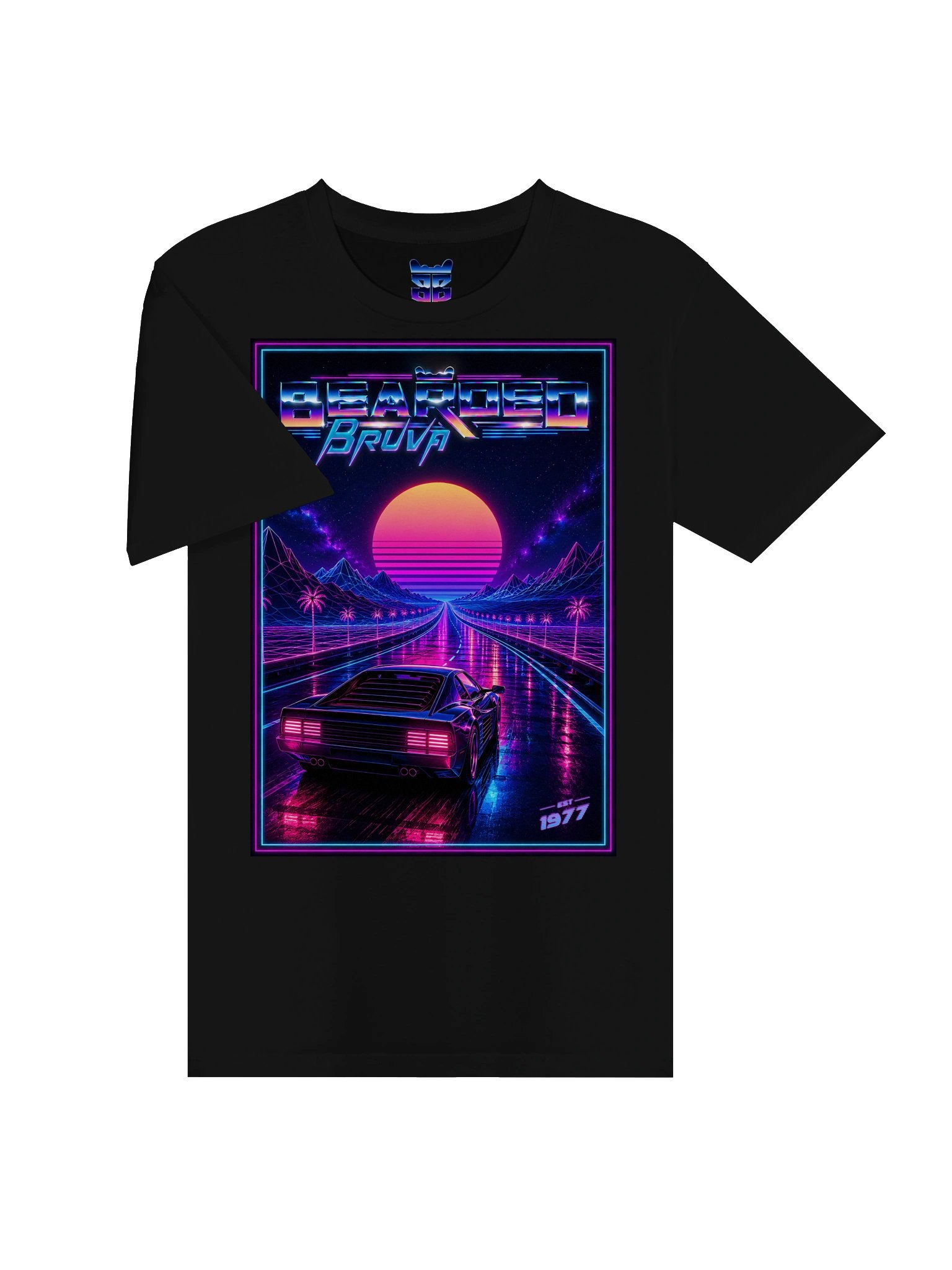 BeardedBruva Synthwave Sunset Tee product image (30)