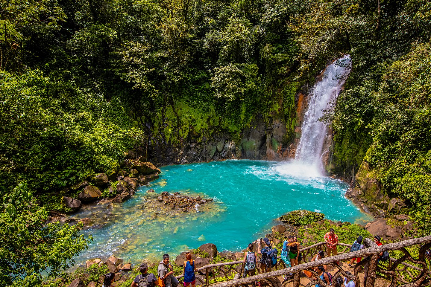The turquoise Rio Celeste waterfall, Tenorio Volcano National Park, Costa Rica