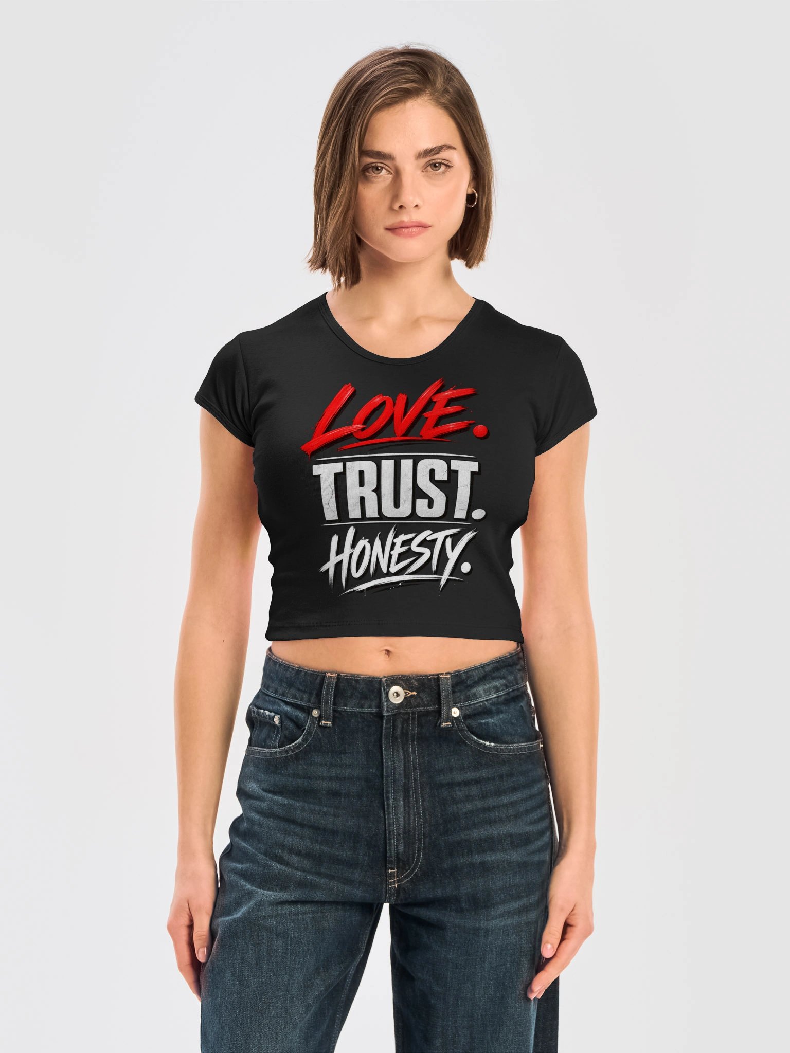 Love Trust Honesty Women's Crop Tee