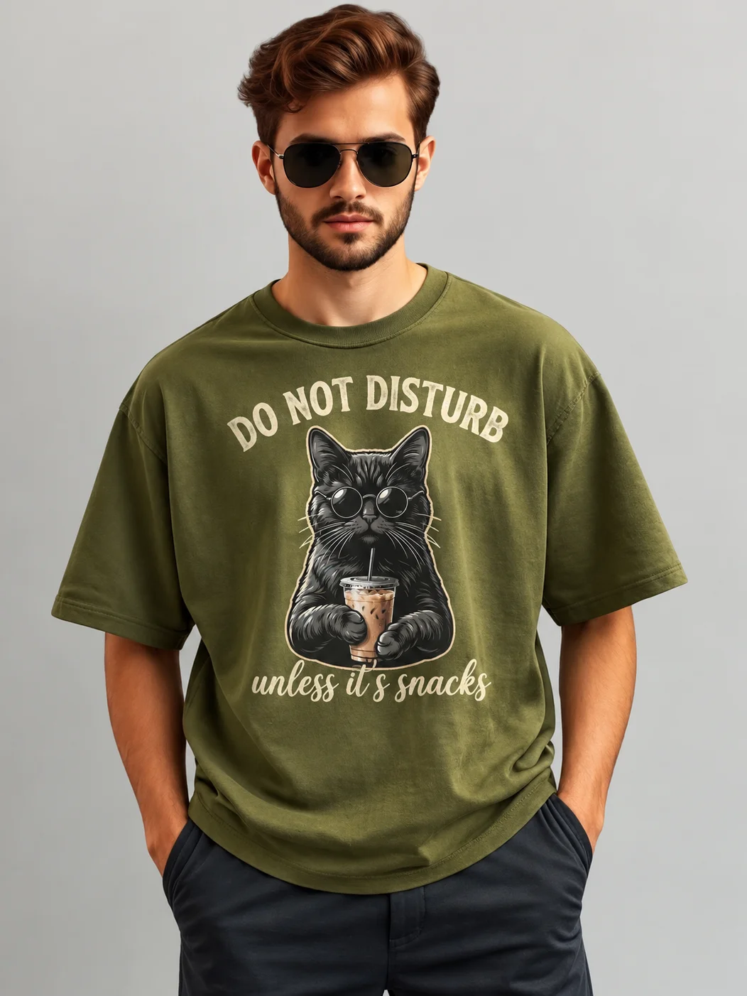 Funny Black Cat Snack Lover T-Shirt product image (1)