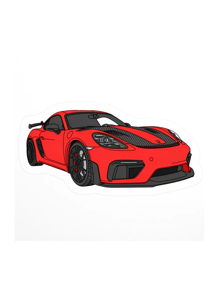 Red Porsche GT4 RS Sticker (Retro, Sketch, Silhouette) product image (3)