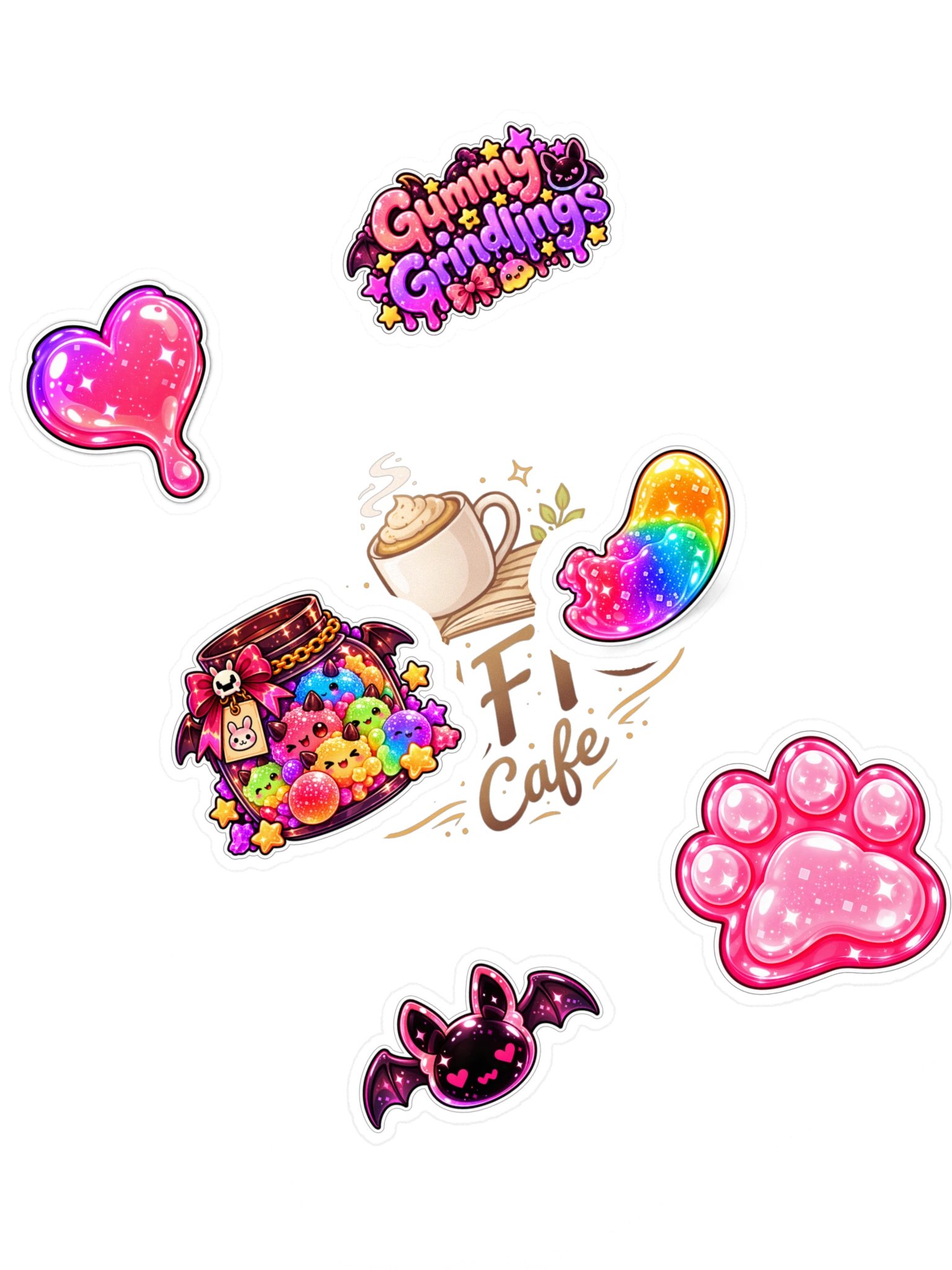 The AFK Cafe™ Gummi Grindlings | 6-Piece Sticker Pack Vol. 4 product image (1)