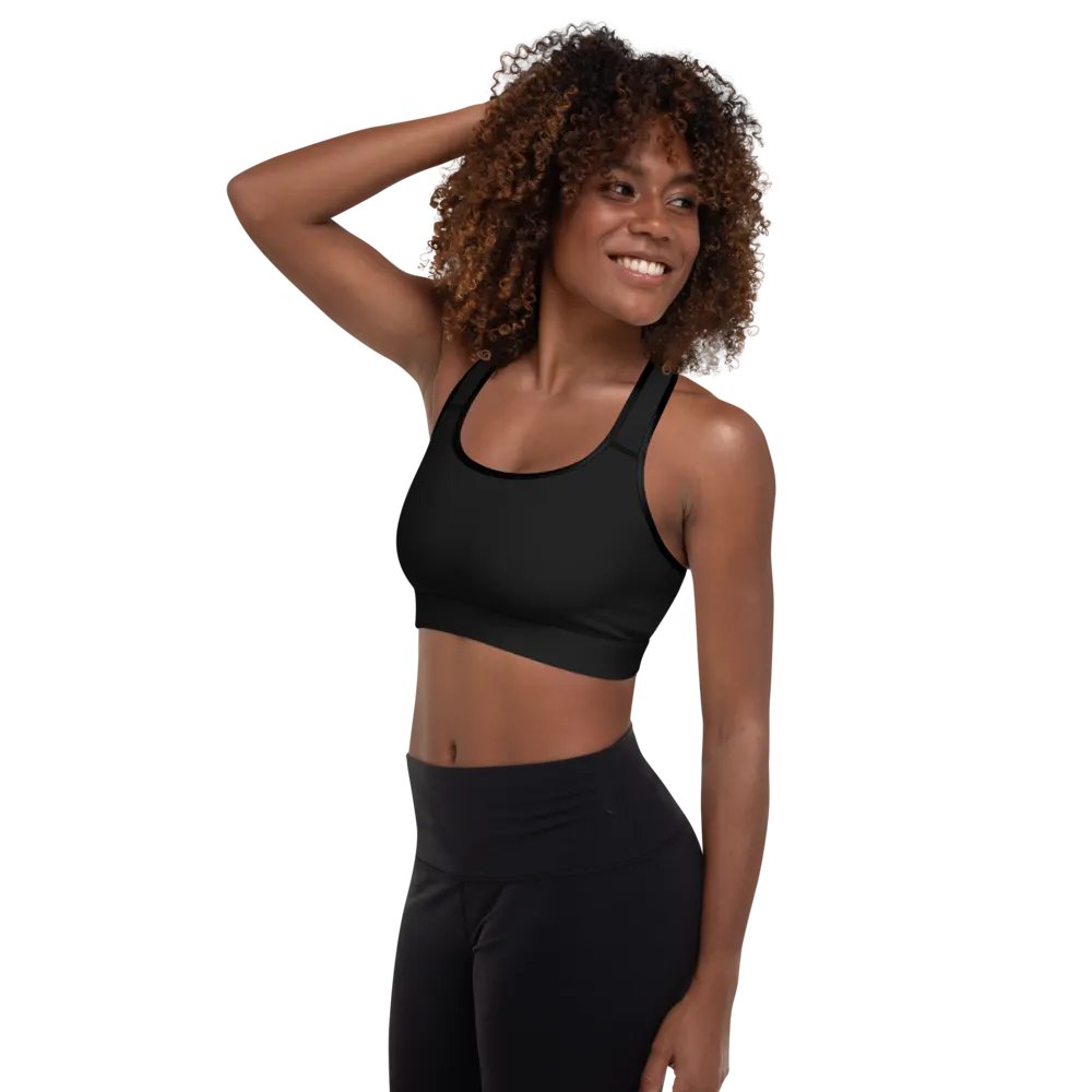 Pure Black Padded Sports Bra product image (3)