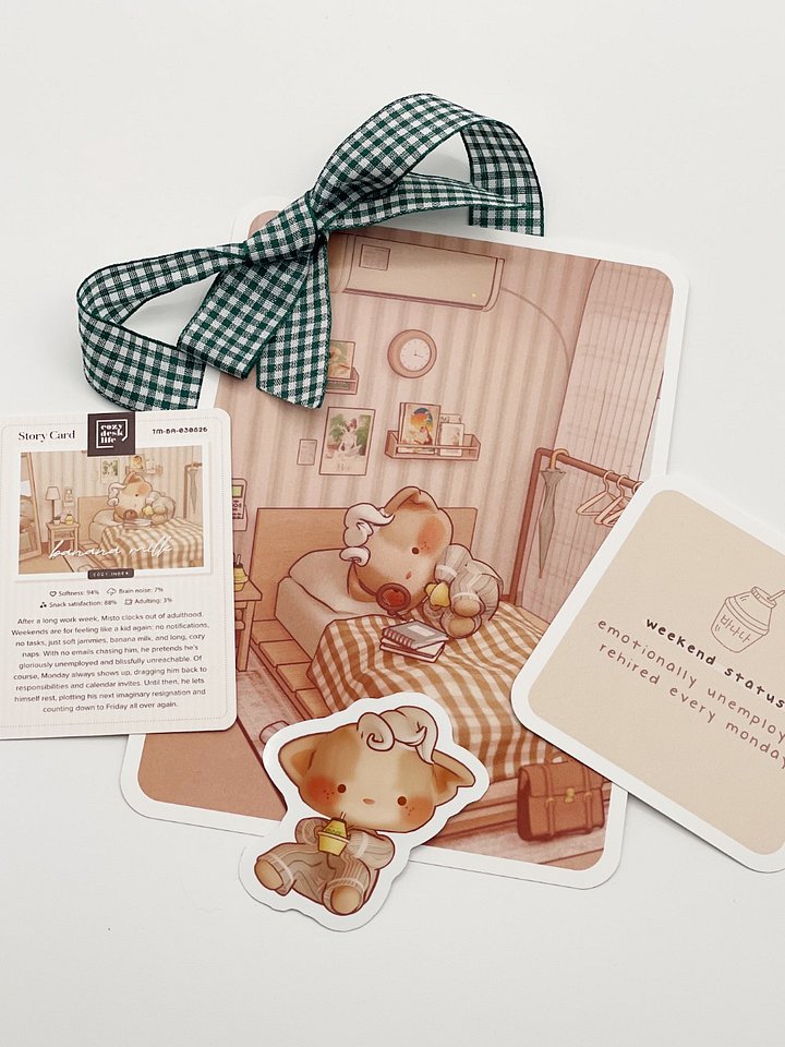"Banana Milk" Cozy Desk Art & Stationery Collector Set — Tiny Moments Series product image (1)