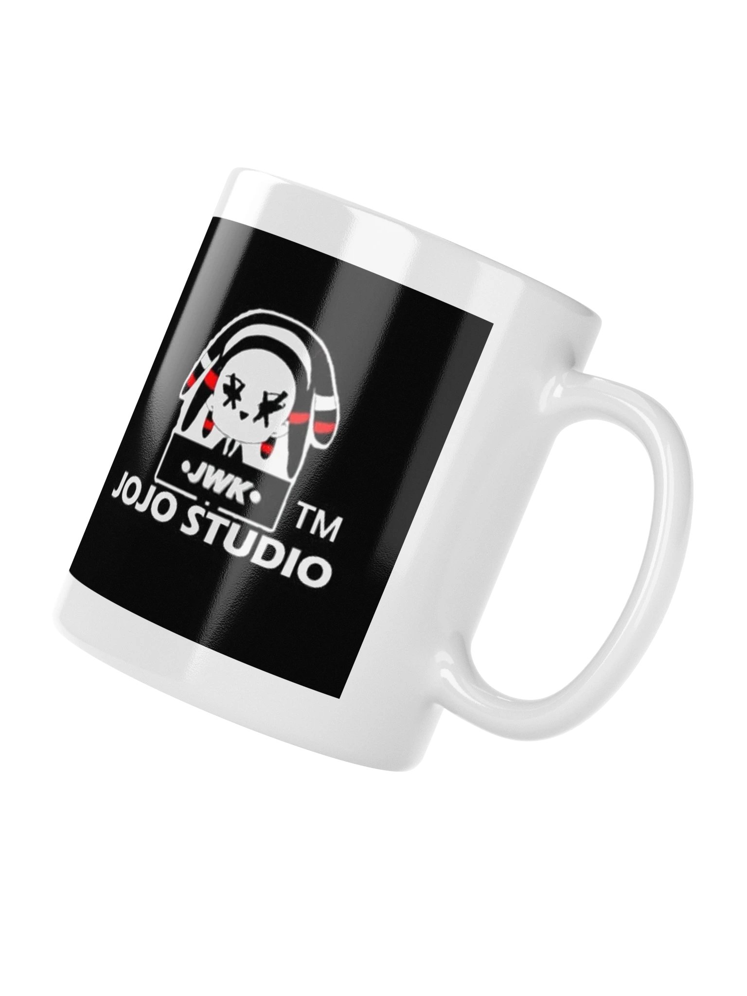 JWK Jojo Studio Shark Graphic White Glossy Mug | Creator Drinkware product image (4)