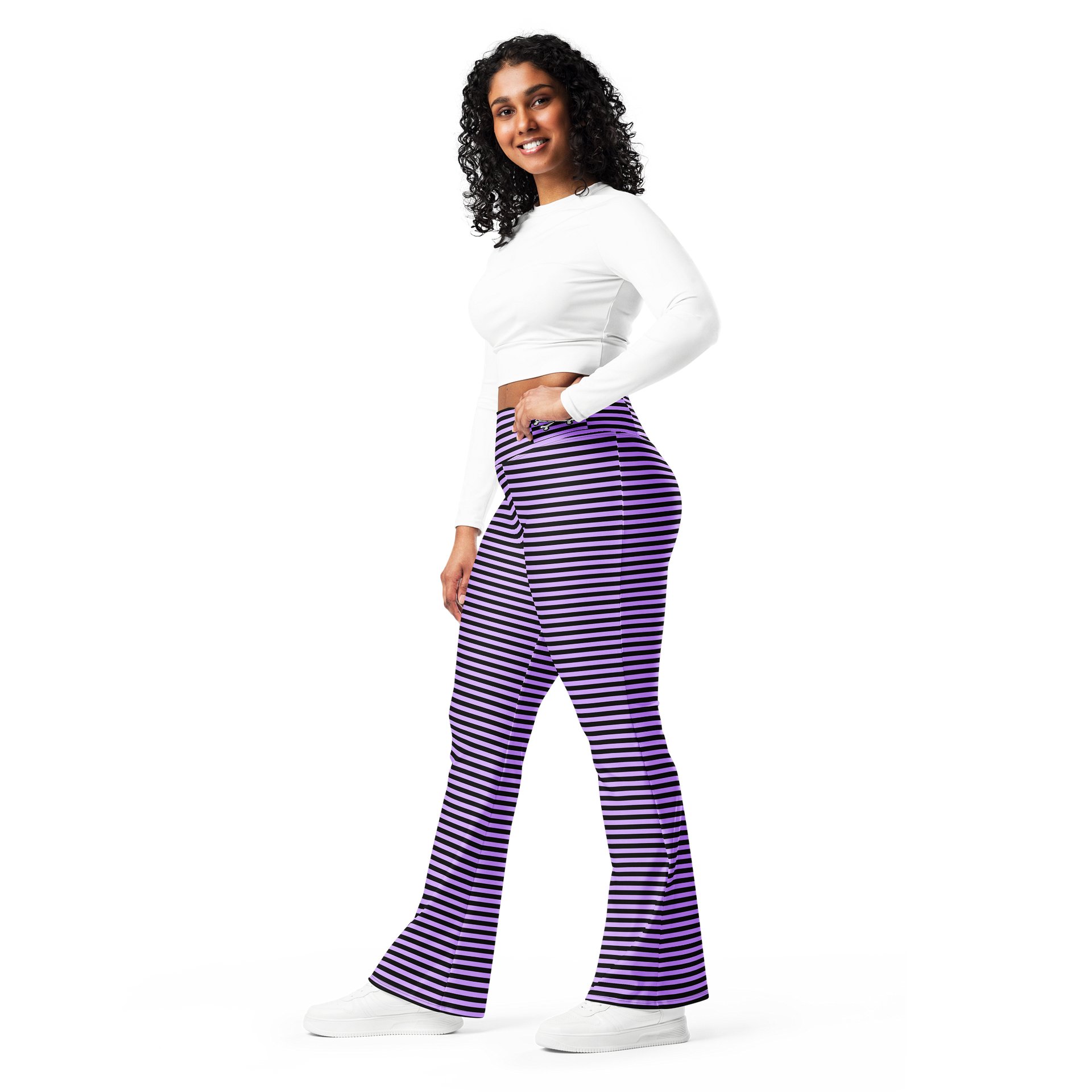 Purple and Blaque Stripped Kat Skull Flares product image (11)