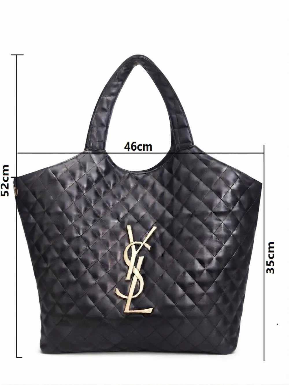 إيف سان لوران (YSL) - حقيبة يد نسائية تصميم جلد مبطن فاخر بحجم كبير مع محفظة مرفقة - لون أسود (درجة أولى هاي كوالتي) product image (7)