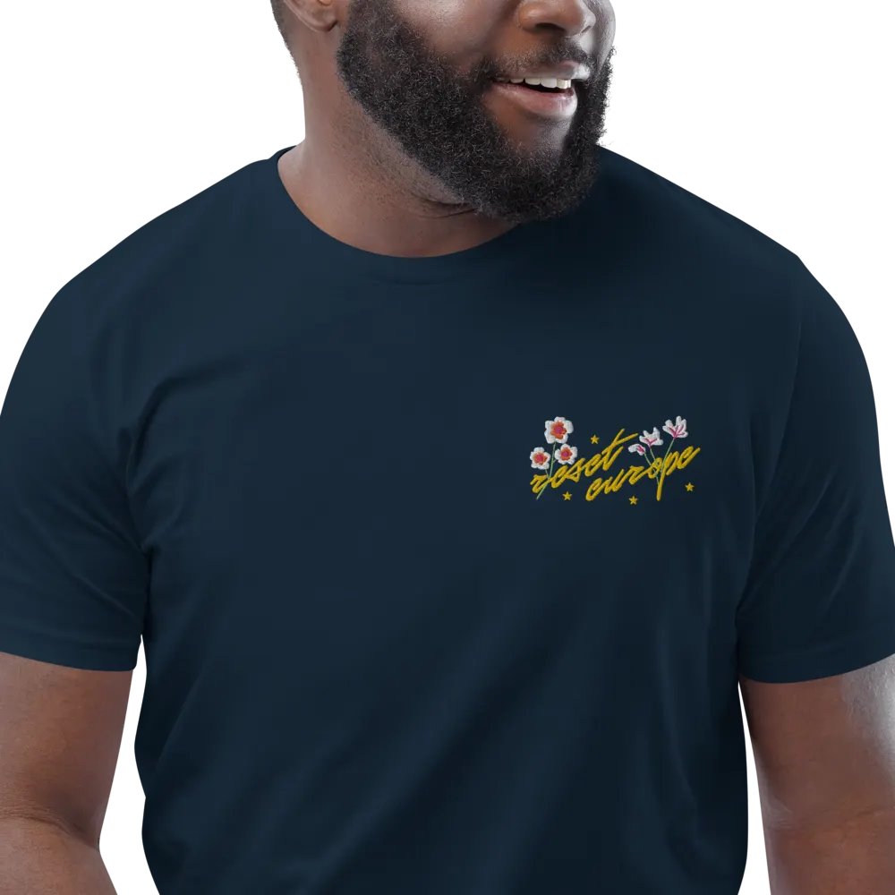 reset europe w/ flowers embroidered t-shirt - 100% organic cotton product image (6)