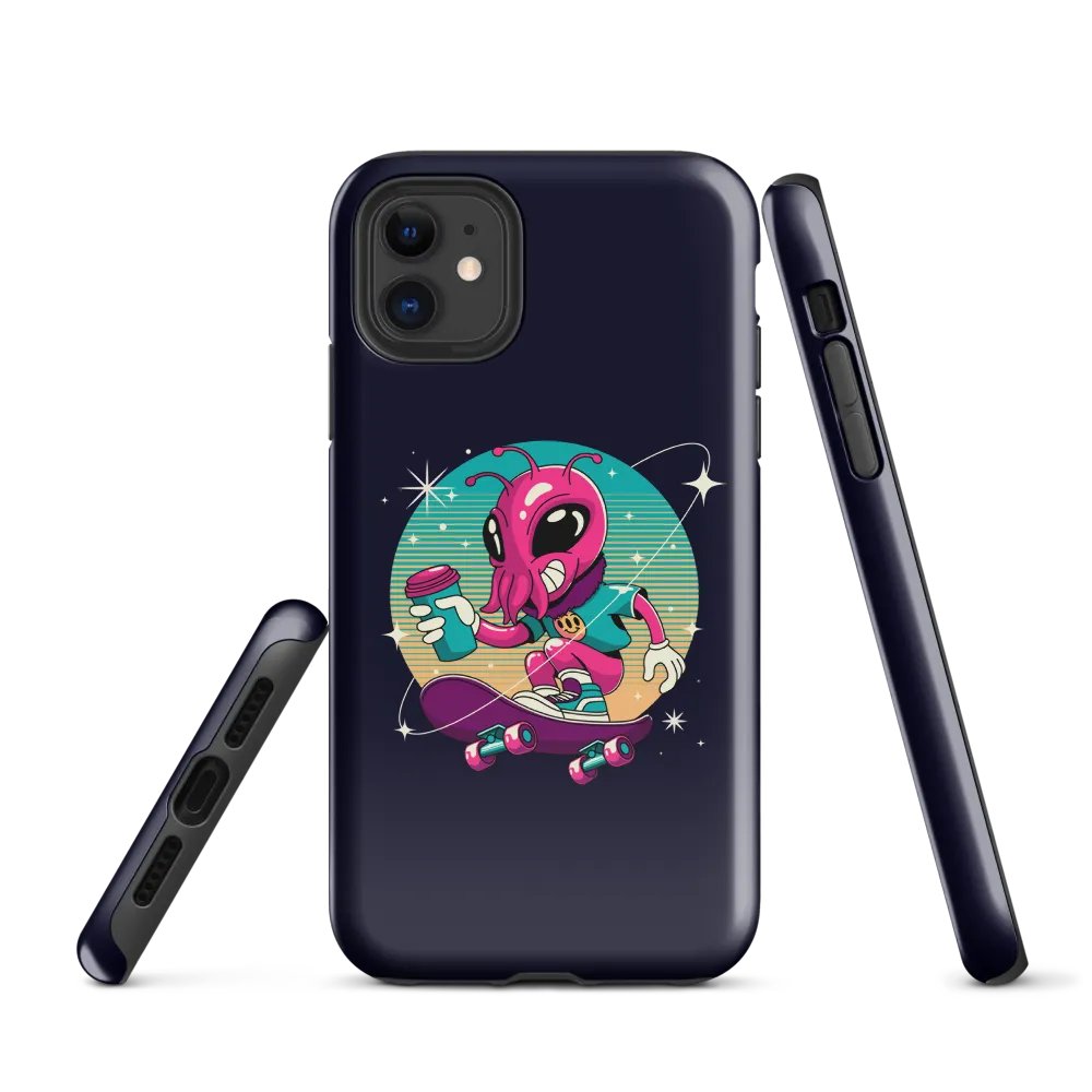 Cosmic Alien Skateboard iPhone® Tough Case – Out-of-This-World Protection & Style 🛸🛹📱 product image (1)