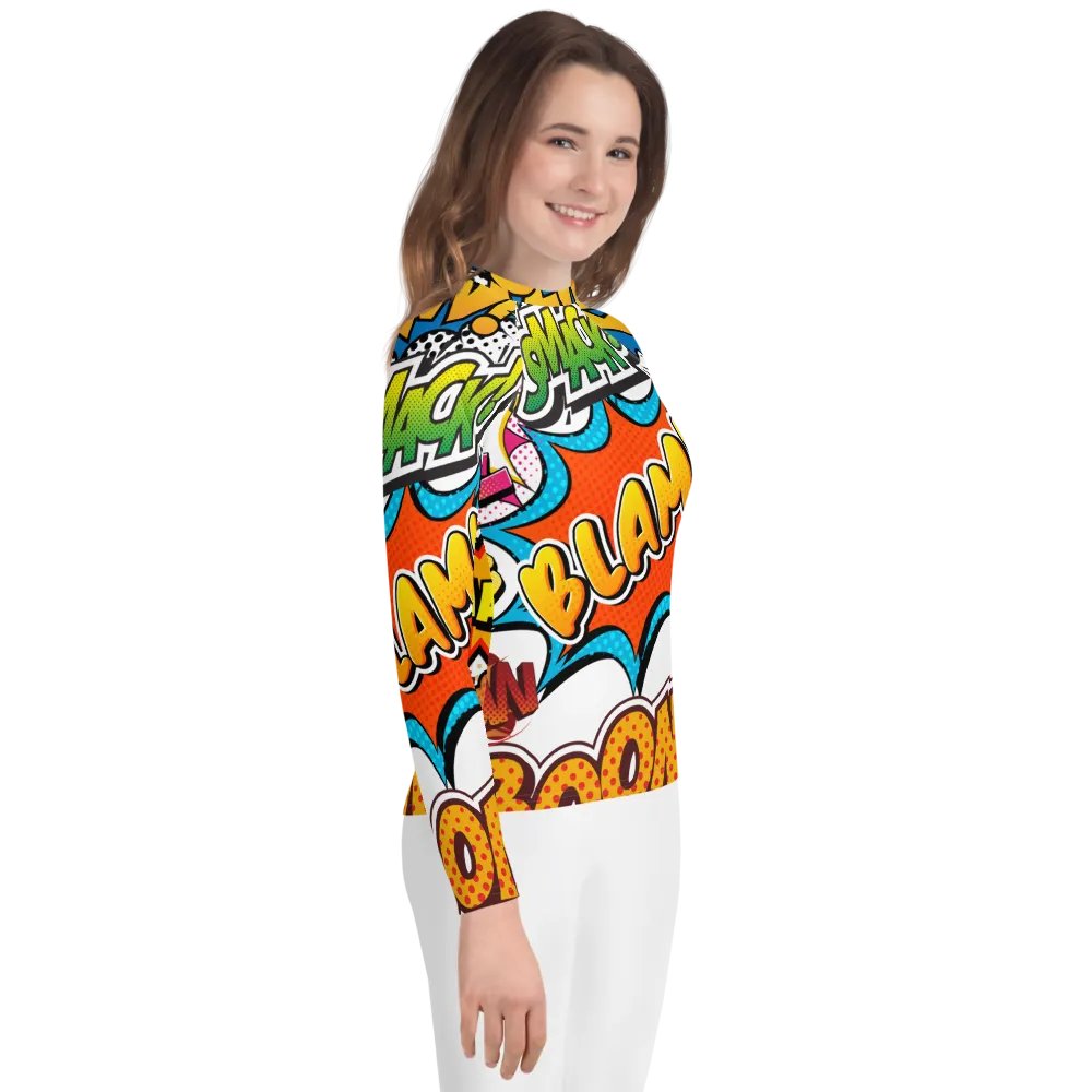 Dynamic Comic Action All-Over Print Youth Rash Guard product image (6)