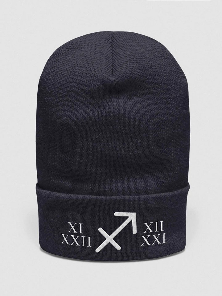"Sagittarius Spirit: Wanderer’s Heart" Dynamic Motion Embroidered Beanie product image (1)