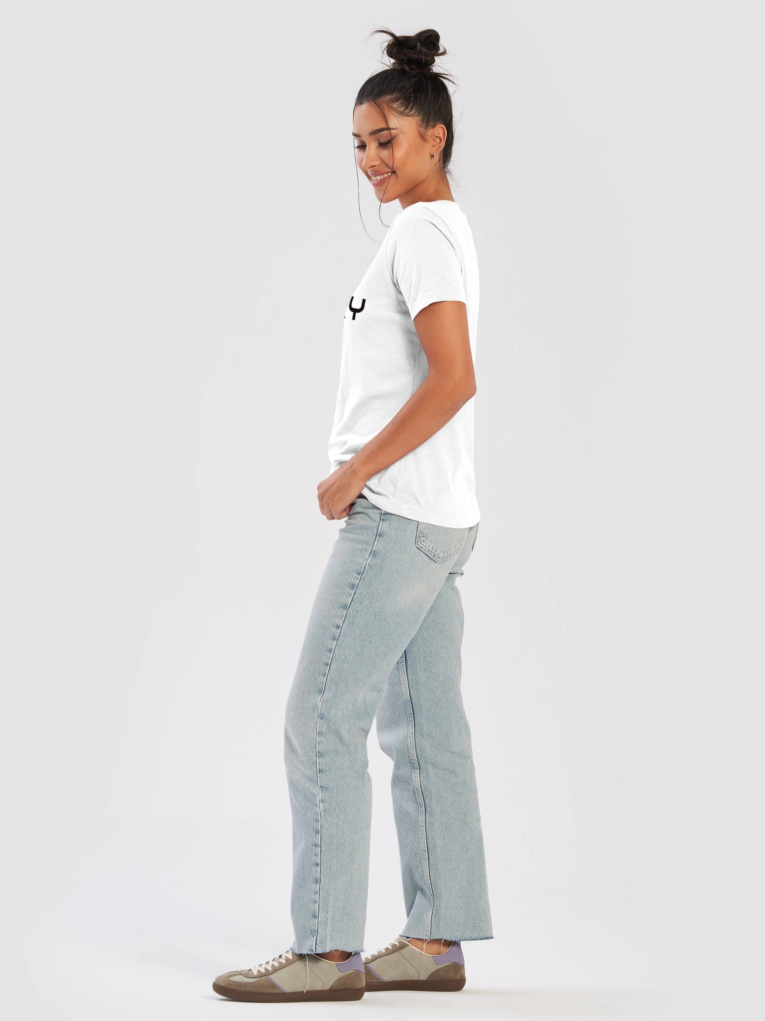 PIBRY Classic Stacked Logo Women's V-Neck Tee – Black Logo product image (3)