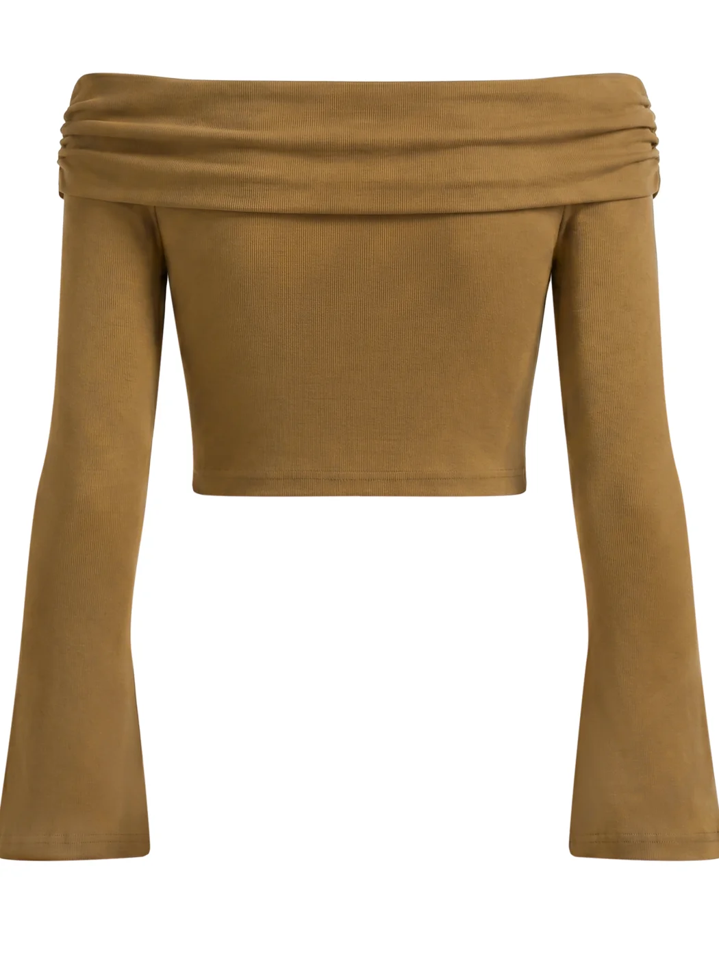 SMI Women's Off-the-Shoulder Bell Sleeve Crop T-Shirt product image (2)