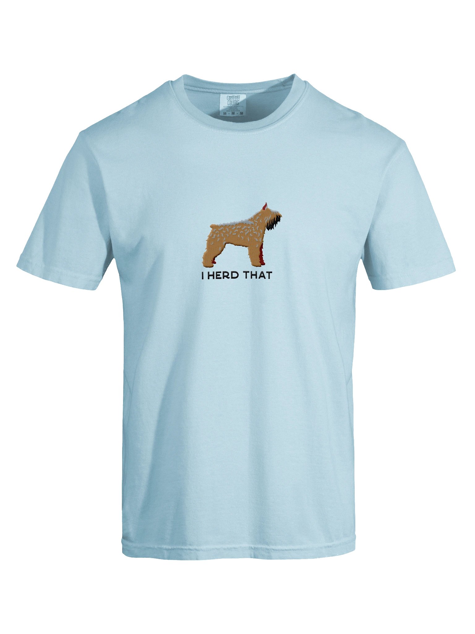 I Herd That T-Shirt(Embroidered) of a Bouvier des Flandres(Brown, Cropped Ears) product image (10)