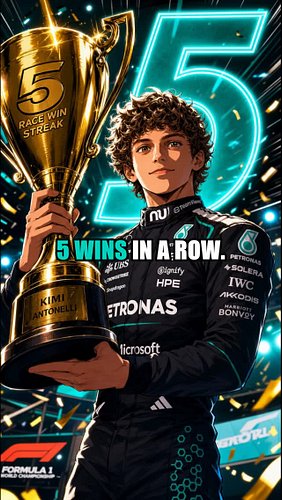 5 wins in a row. He is unstoppable. 🏆⚡️

Kimi Antonelli is on an absolute tear this season. The speed, the focus, the momentu...