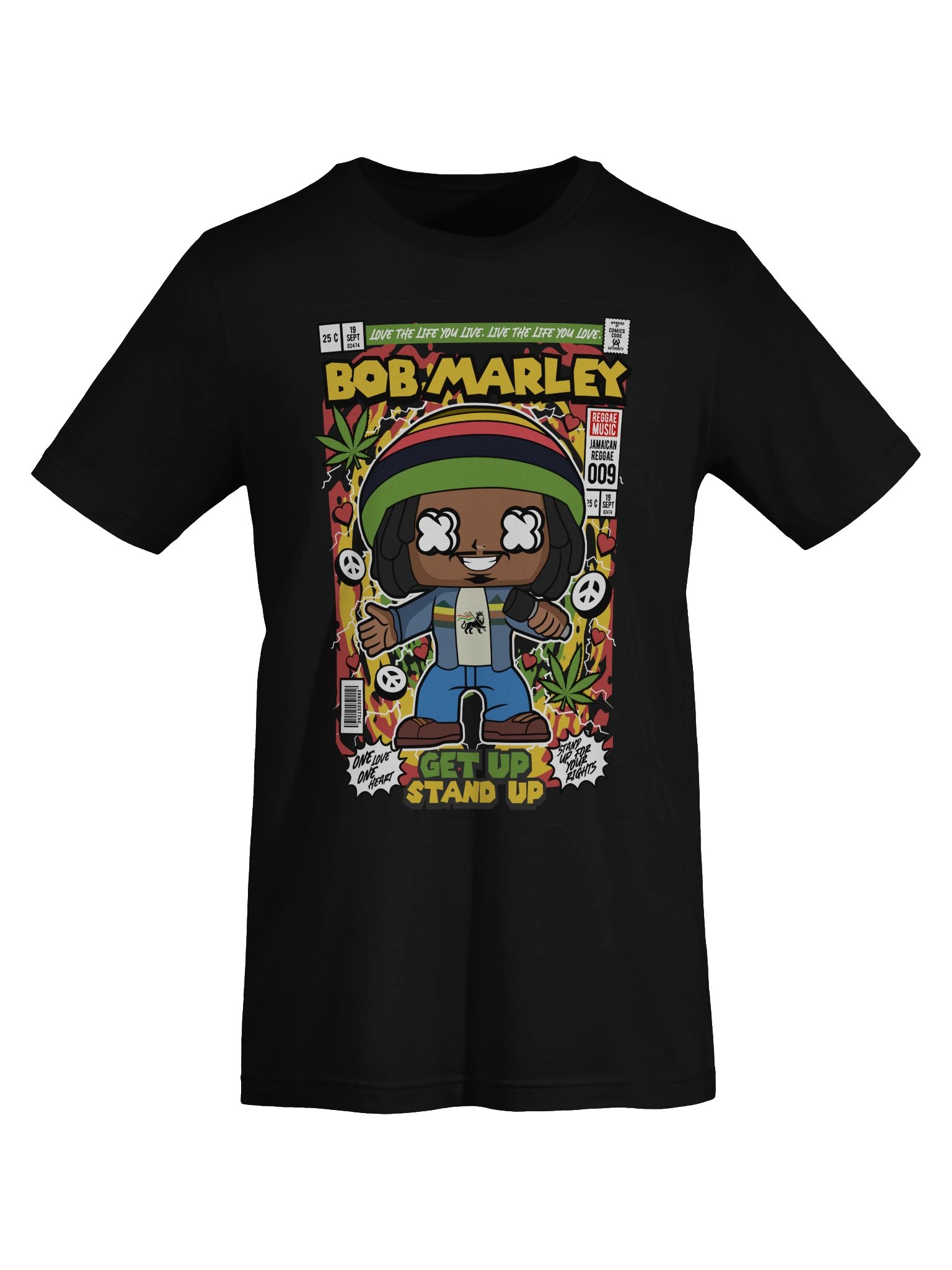 Vibrant Rasta Comic Beanie T-Shirt product image (7)