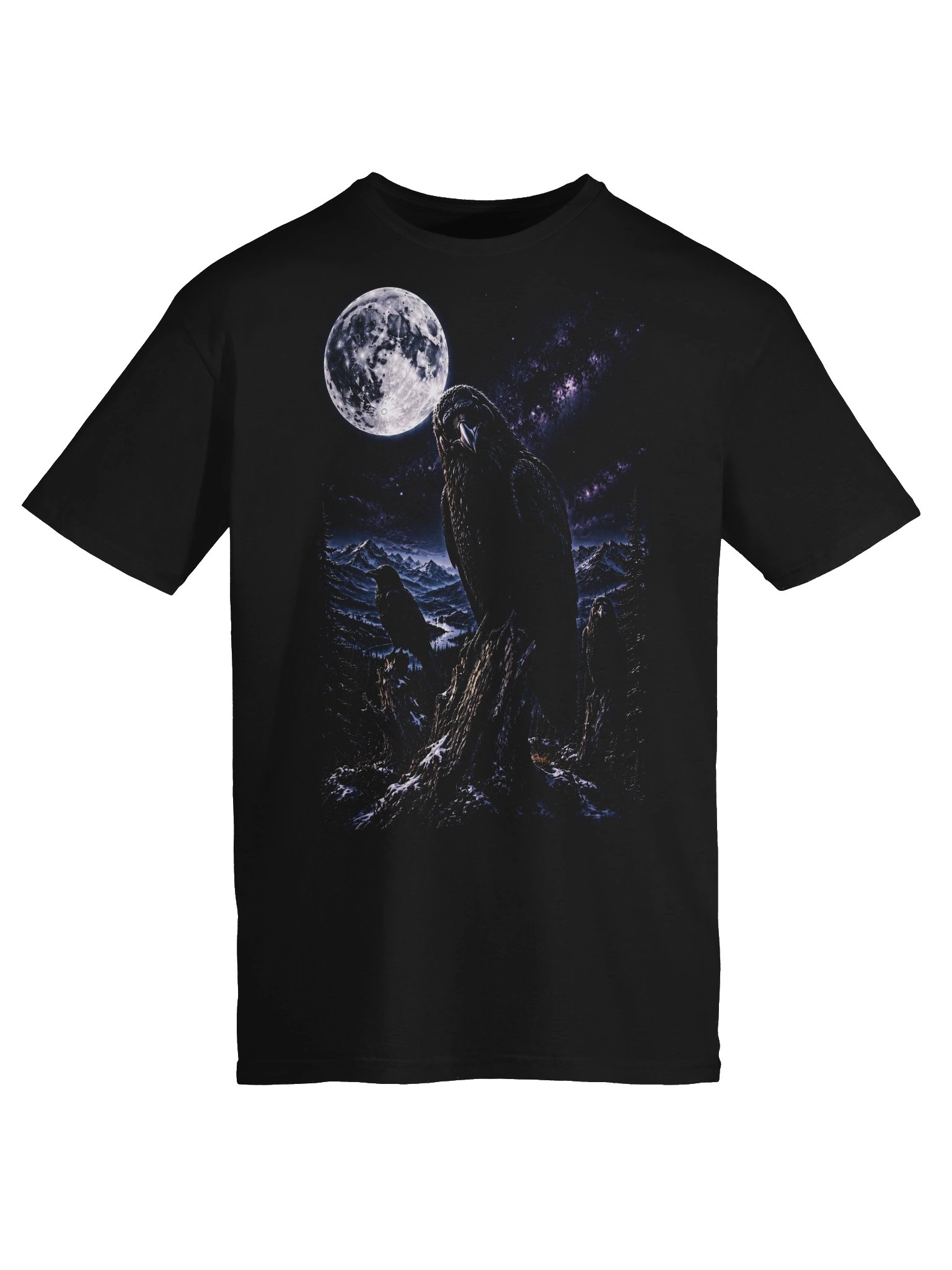 Common Raven Howling Moon Tshirt | Legendary Wildlife Shirt product image (4)