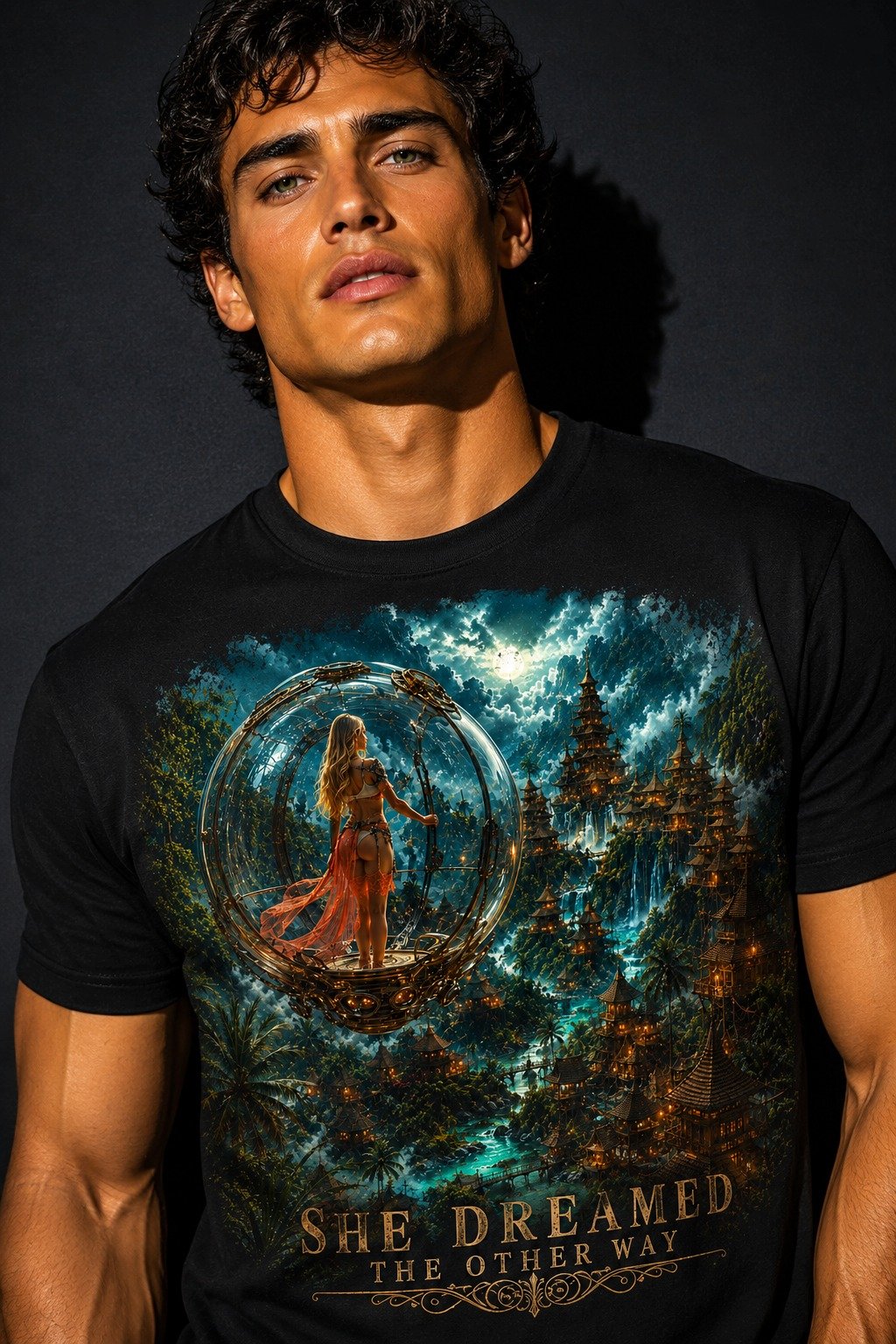 Unisex Thai Fantasy T-Shirt – She Dreamed the Other Way | Mystical Thailand Graphic Tee product image (1)