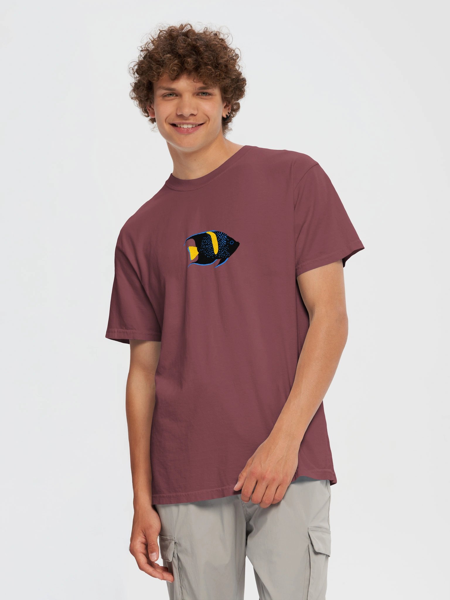Asfur Angelfish Embroidered Premium Shirt | Saltwater Reef Aquarium Fish & Marine Life Apparel product image (5)