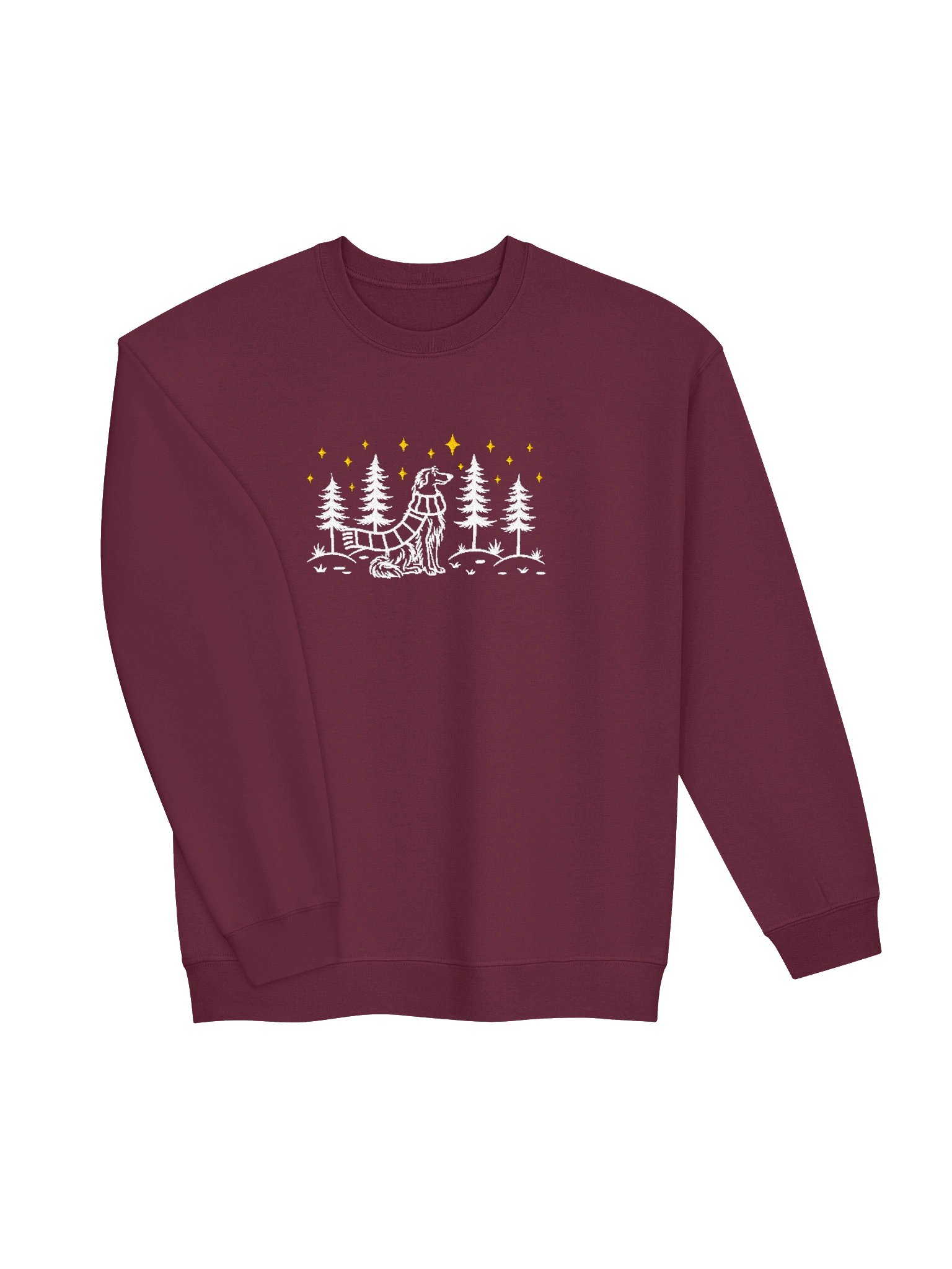 Borzoi Winter/Christmas Line Art Design Embroidered Sweatshirt product image (15)